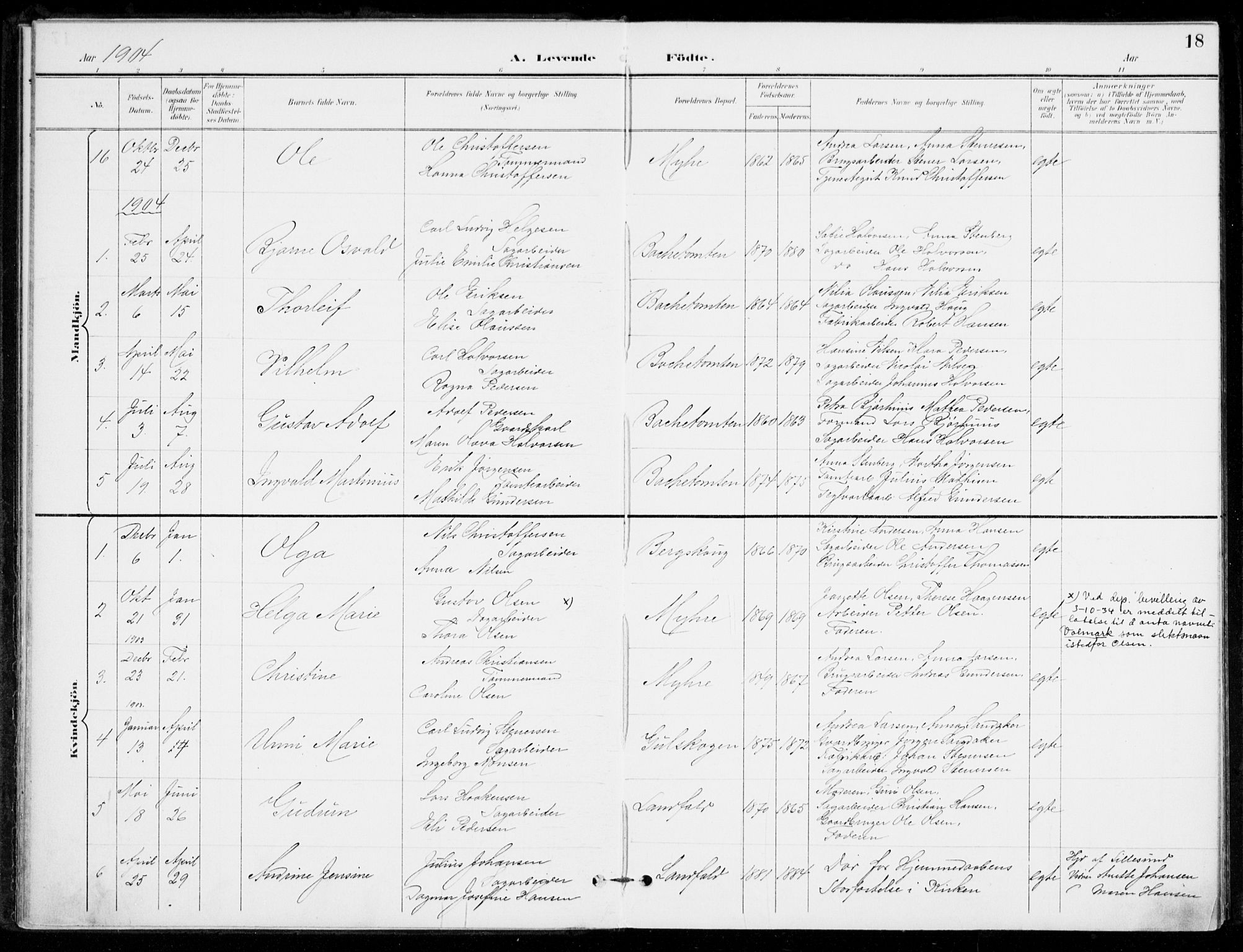 Åssiden kirkebøker, SAKO/A-251/F/Fa/L0002: Parish register (official) no. 2, 1896-1916, p. 18