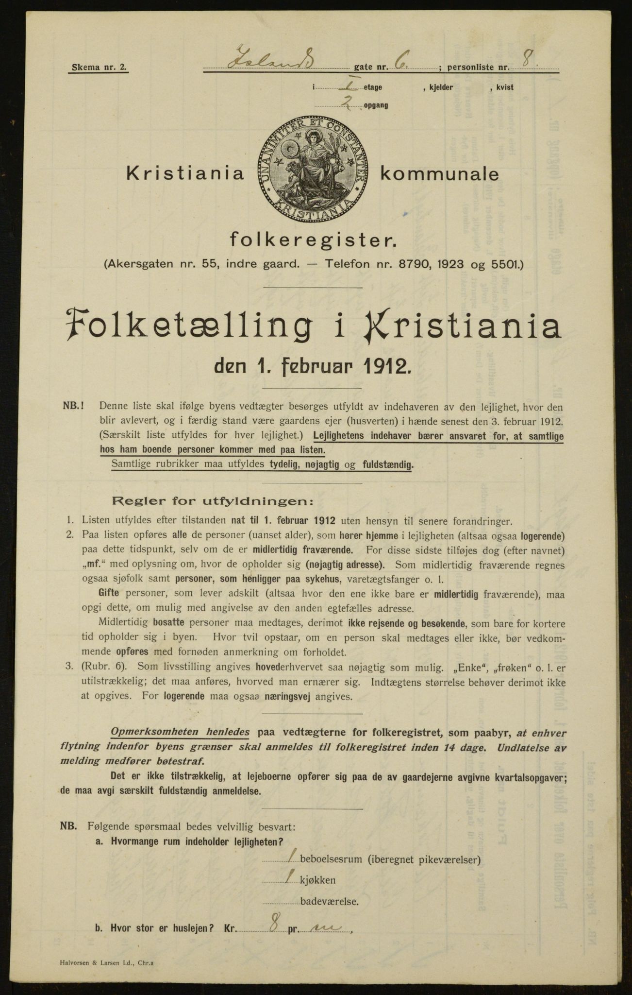 OBA, Municipal Census 1912 for Kristiania, 1912, p. 44890