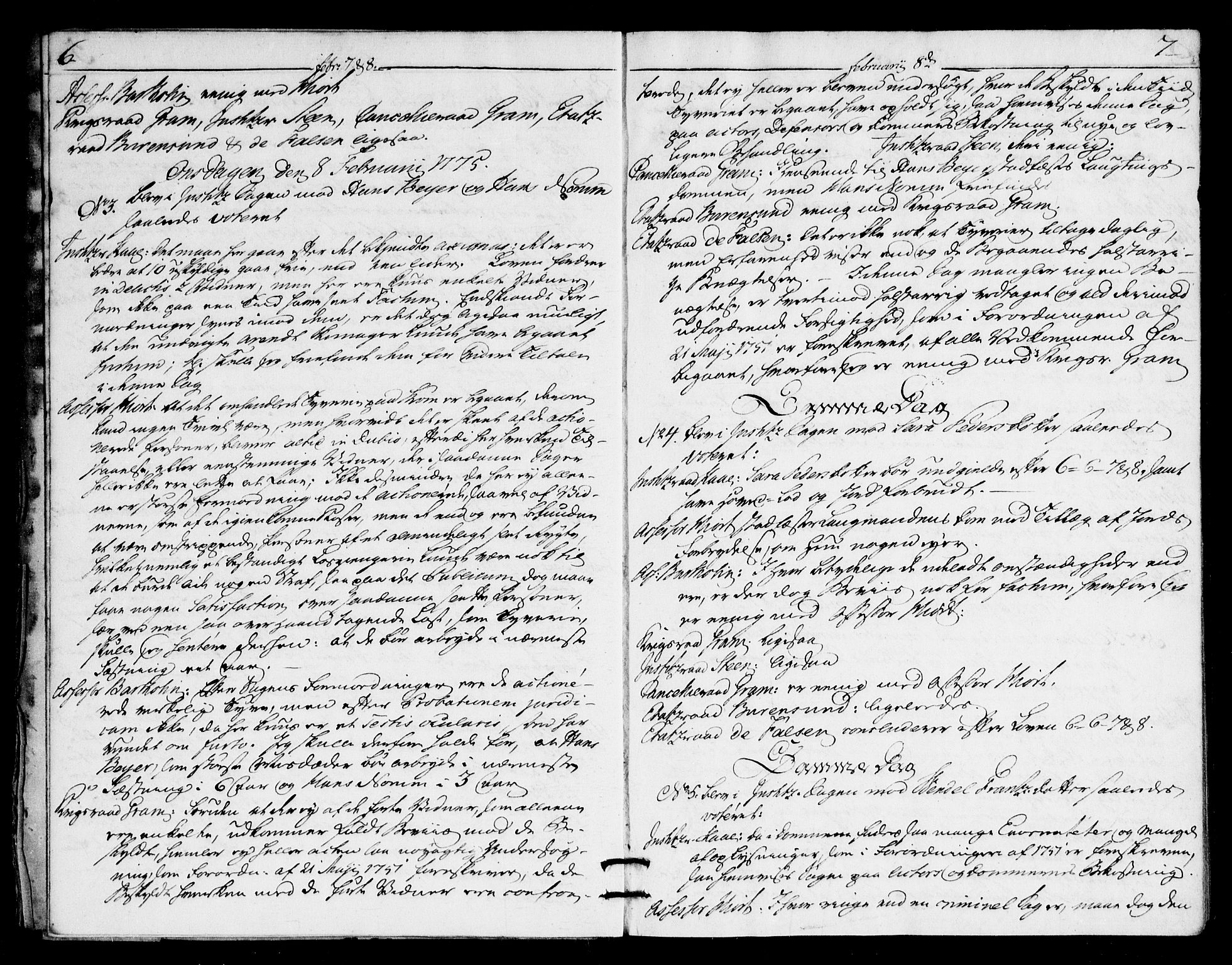 Overhoffretten 1667-1797, AV/RA-EA-2884/Ac/L0214: Voteringsprotokoll, 1775, p. 6-7