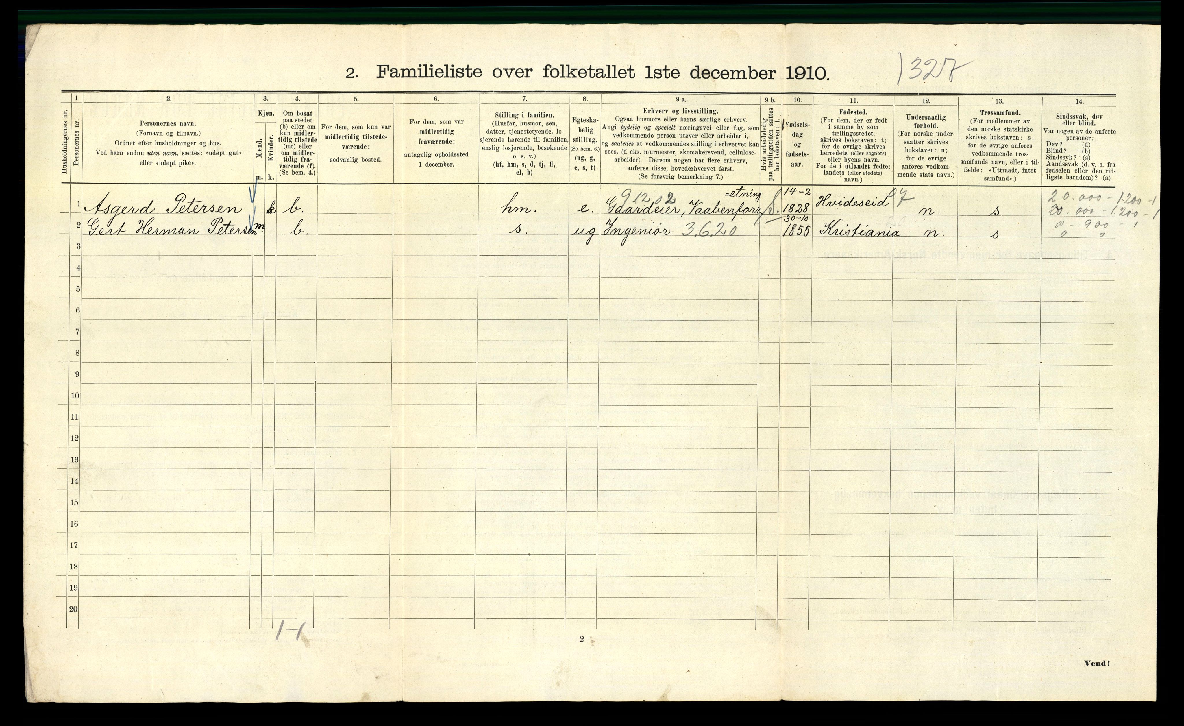 RA, 1910 census for Kristiania, 1910, p. 48444