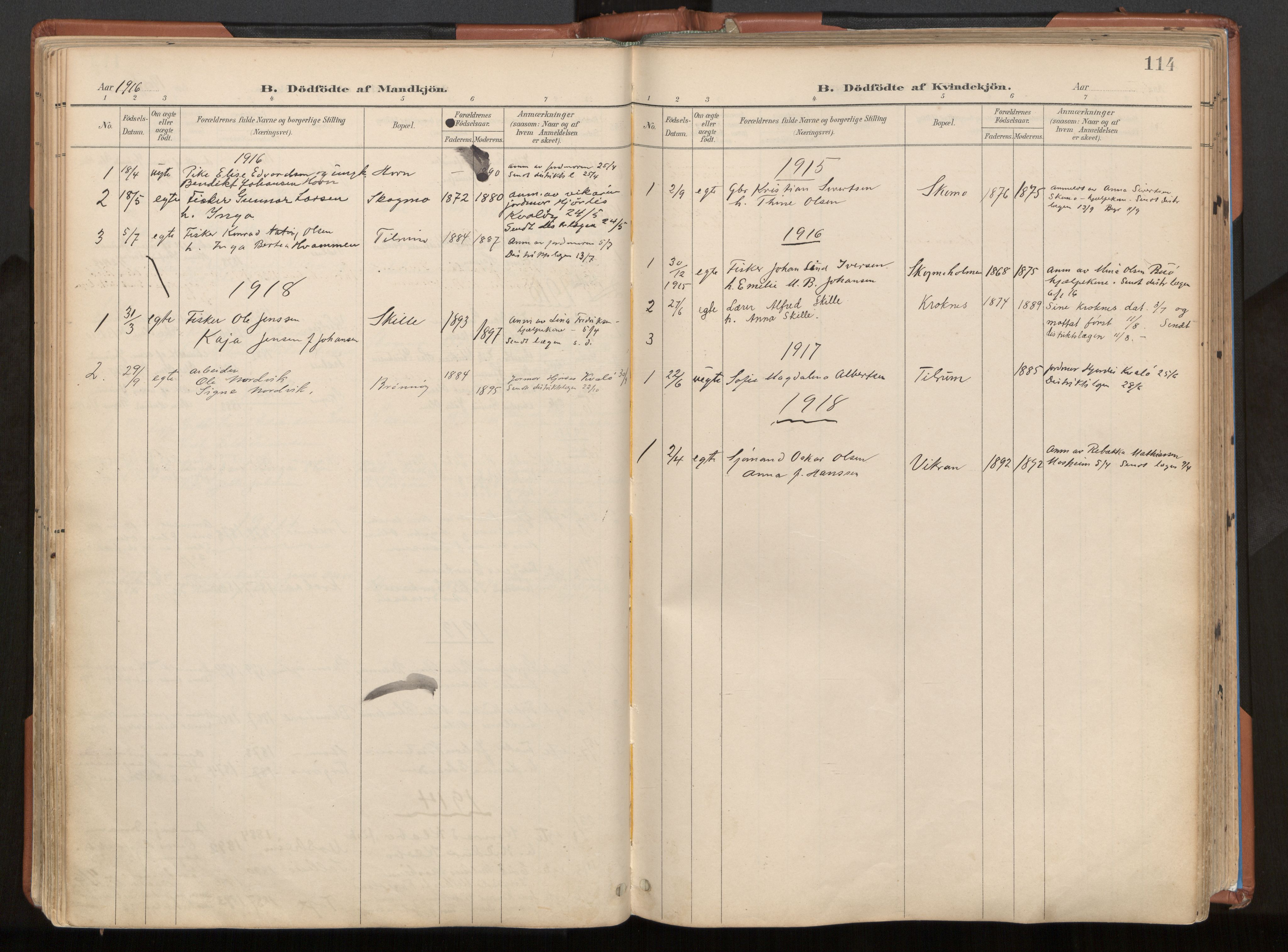 Ministerialprotokoller, klokkerbøker og fødselsregistre - Nordland, SAT/A-1459/813/L0201: Parish register (official) no. 813A11, 1901-1918, p. 114