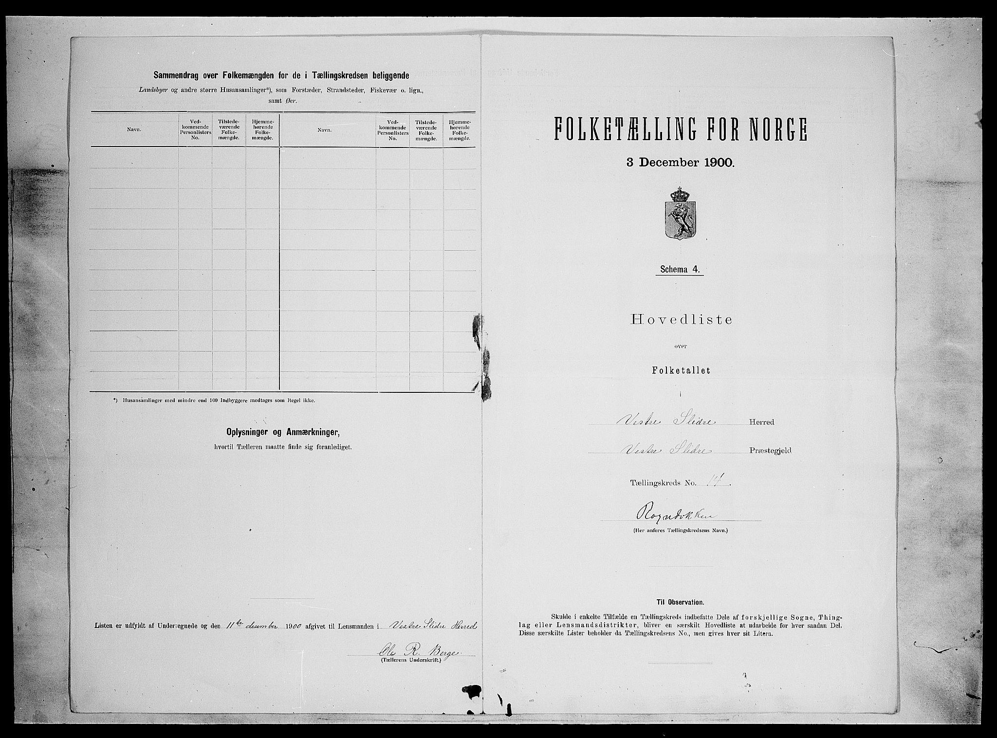 SAH, 1900 census for Vestre Slidre, 1900, p. 47