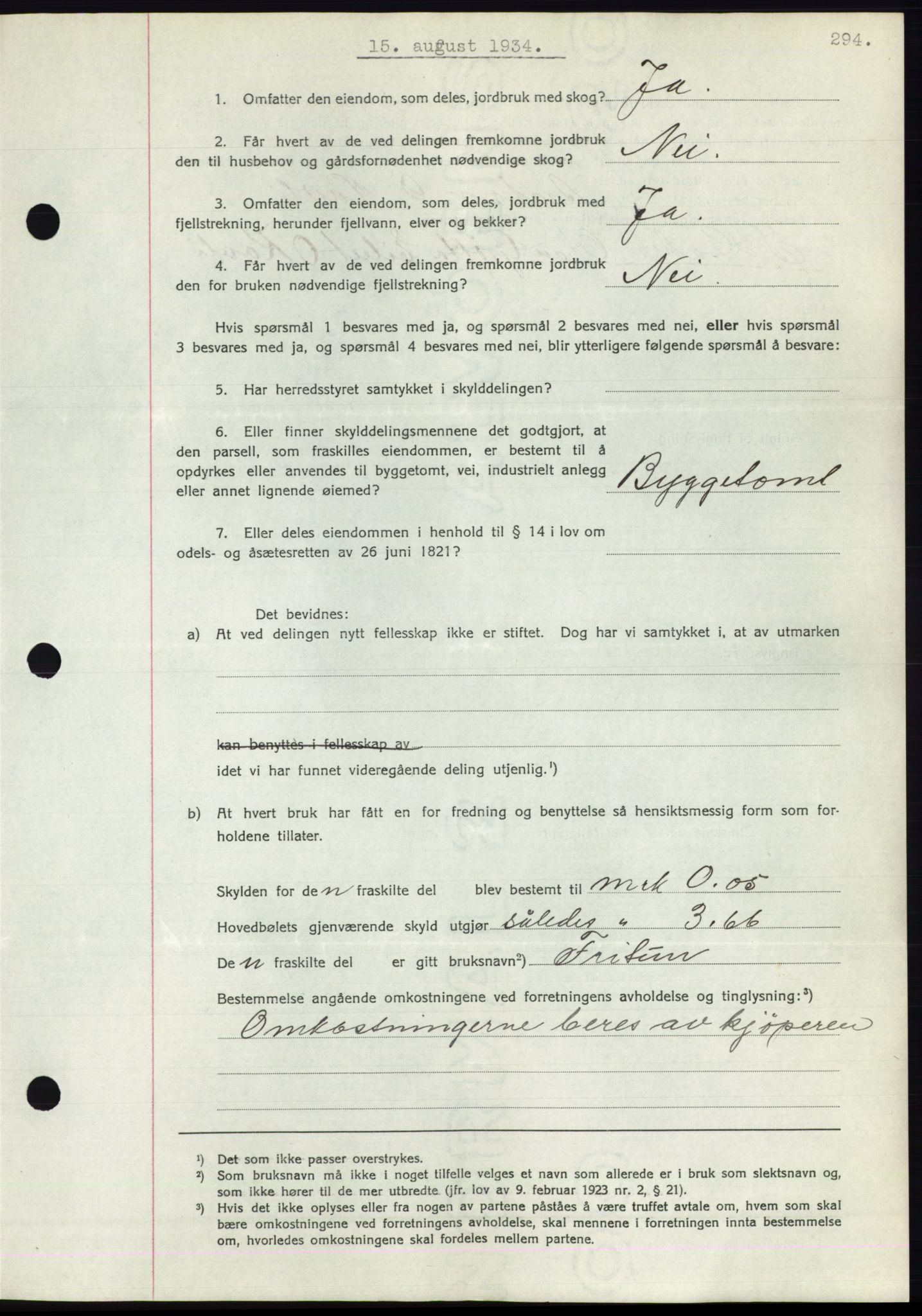 Romsdal sorenskriveri, AV/SAT-A-4149/1/2/2C/L0065: Mortgage book no. 59, 1934-1934, Deed date: 15.08.1934