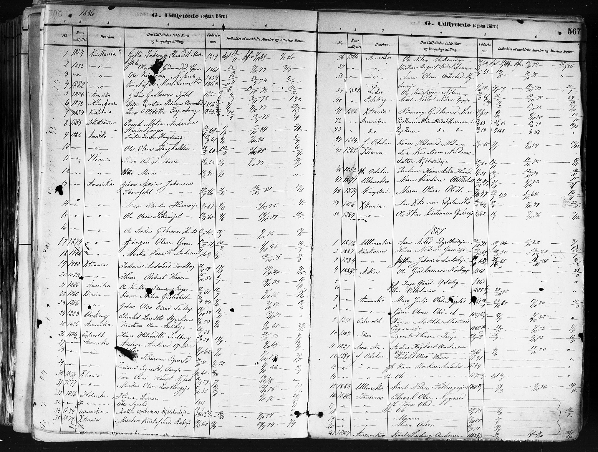 Nes prestekontor Kirkebøker, AV/SAO-A-10410/F/Fa/L0010: Parish register (official) no. I 10, 1883-1898, p. 567