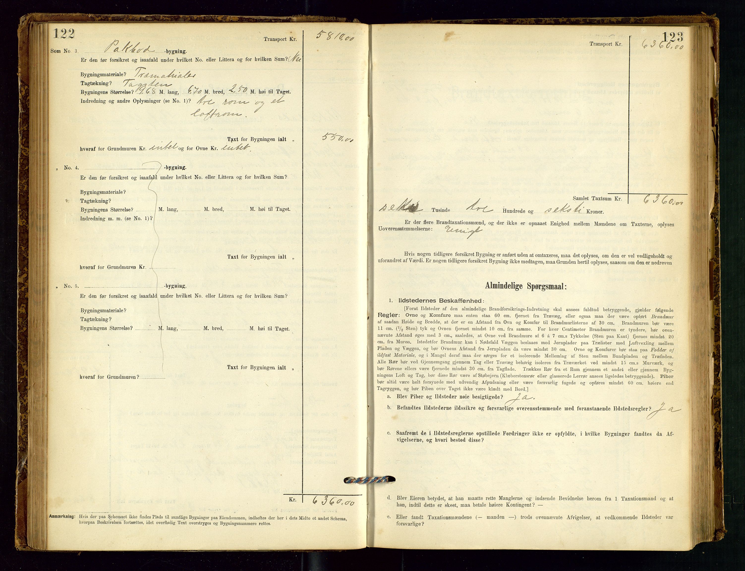 Vikedal lensmannskontor, AV/SAST-A-100179/Gob/L0004: Branntakstprotokoll, 1894-1952, p. 122-123