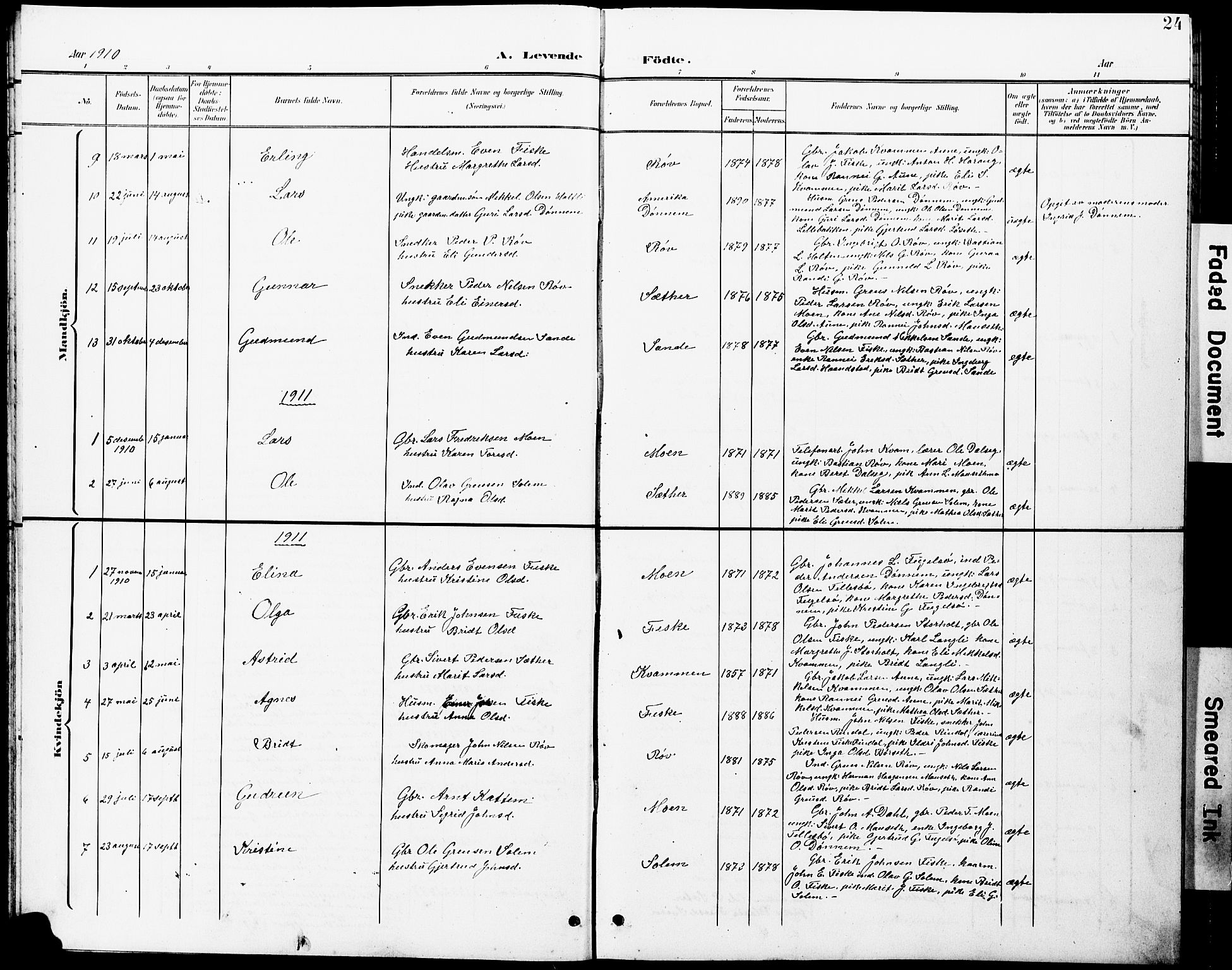 Ministerialprotokoller, klokkerbøker og fødselsregistre - Møre og Romsdal, SAT/A-1454/597/L1065: Parish register (copy) no. 597C02, 1899-1930, p. 24
