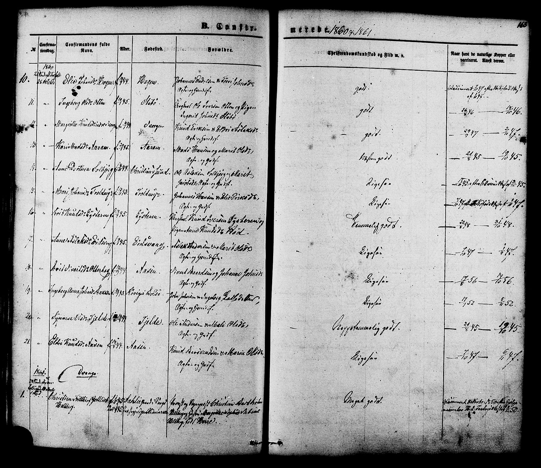 Ministerialprotokoller, klokkerbøker og fødselsregistre - Møre og Romsdal, SAT/A-1454/551/L0625: Parish register (official) no. 551A05, 1846-1879, p. 163