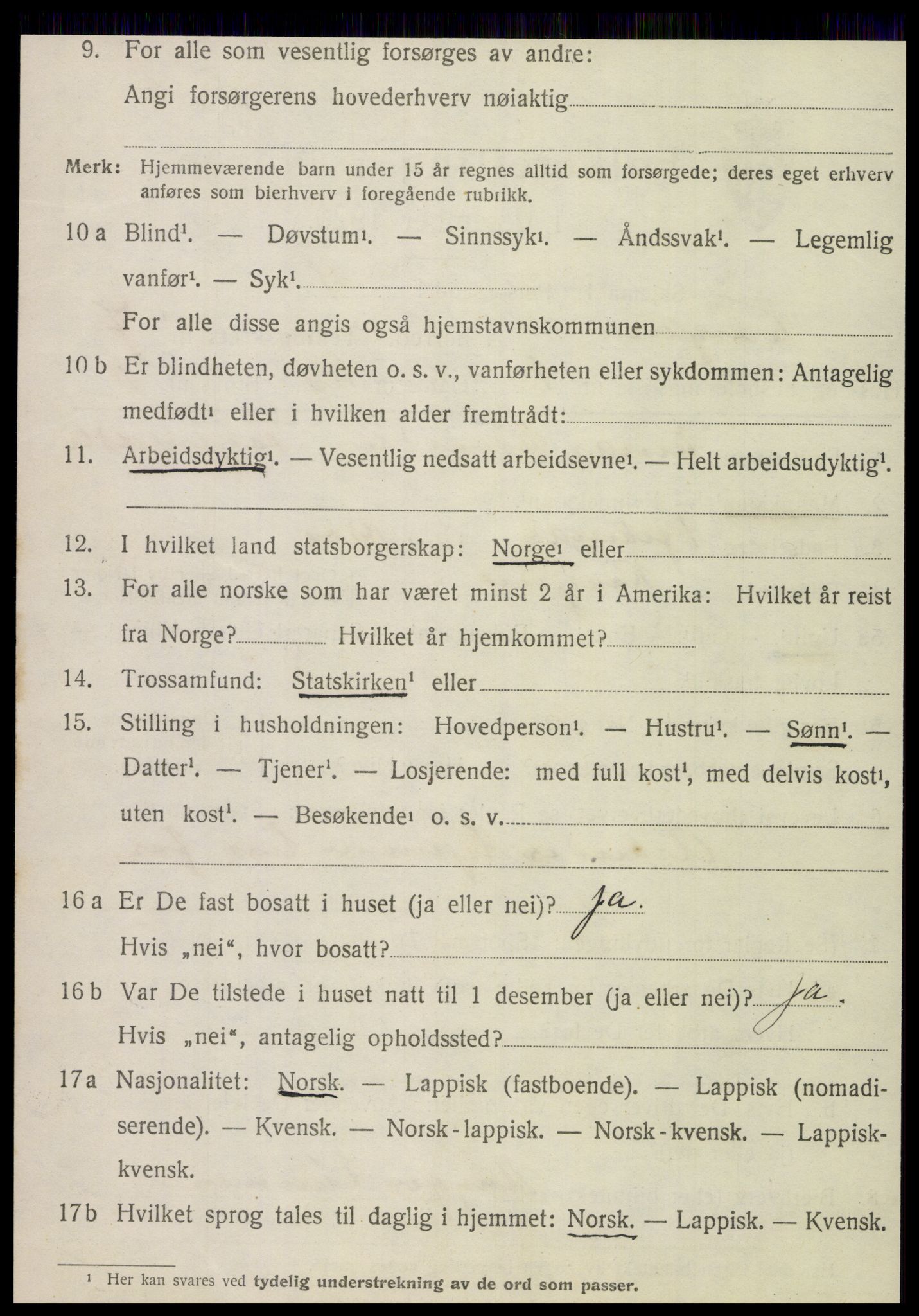 SAT, 1920 census for Korgen, 1920, p. 2789