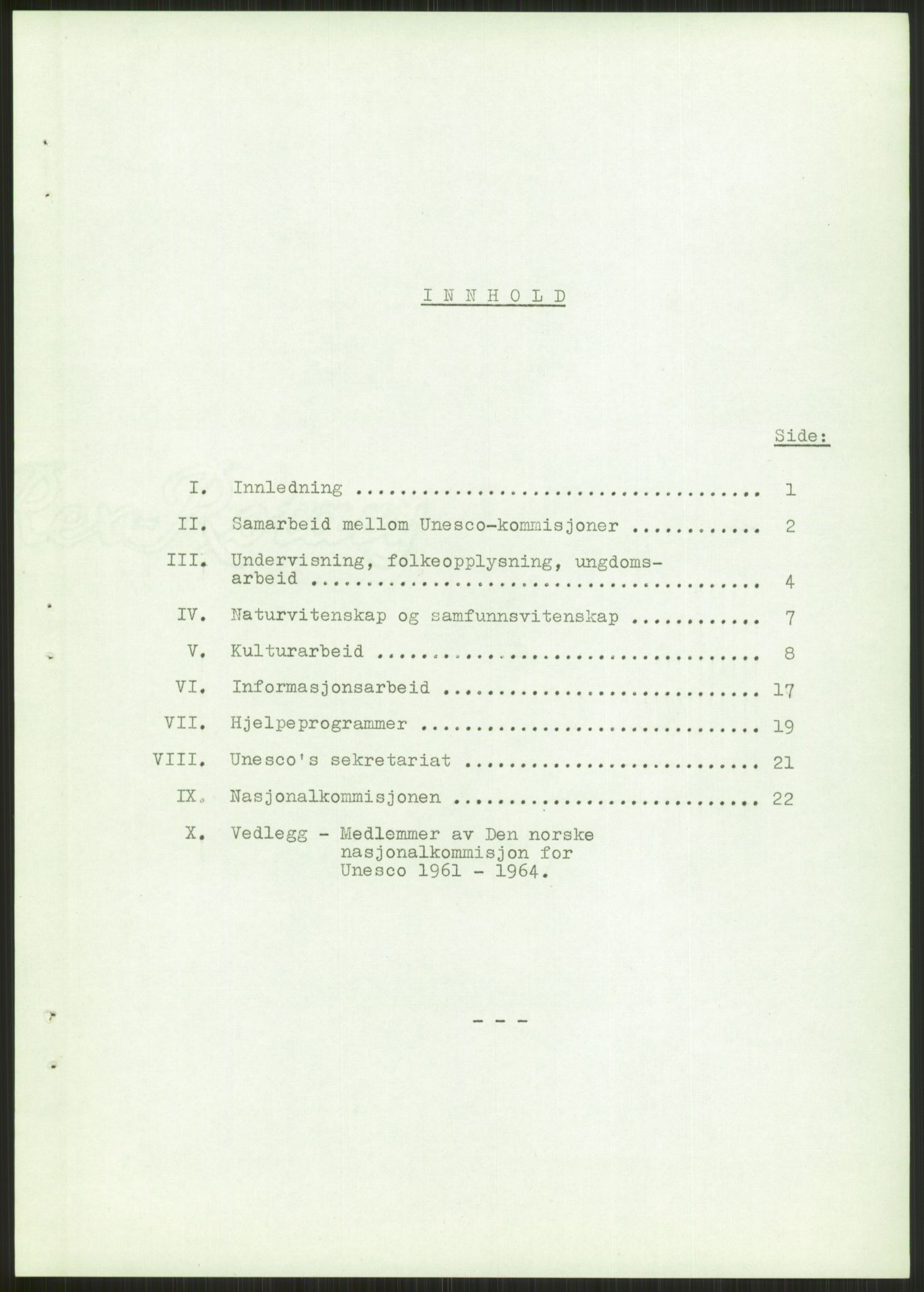 Den norske nasjonalkommisjonen for UNESCO, AV/RA-S-1730/A/Ad/L0001: --, 1953-1981