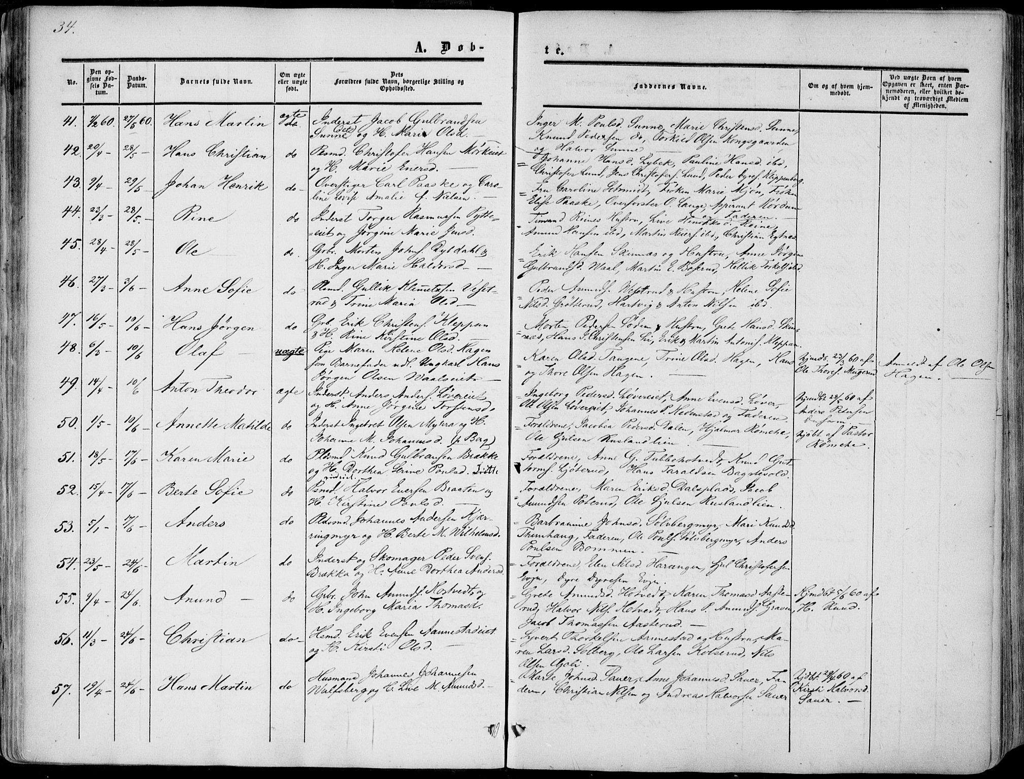 Sandsvær kirkebøker, AV/SAKO-A-244/F/Fa/L0006: Parish register (official) no. I 6, 1857-1868, p. 34