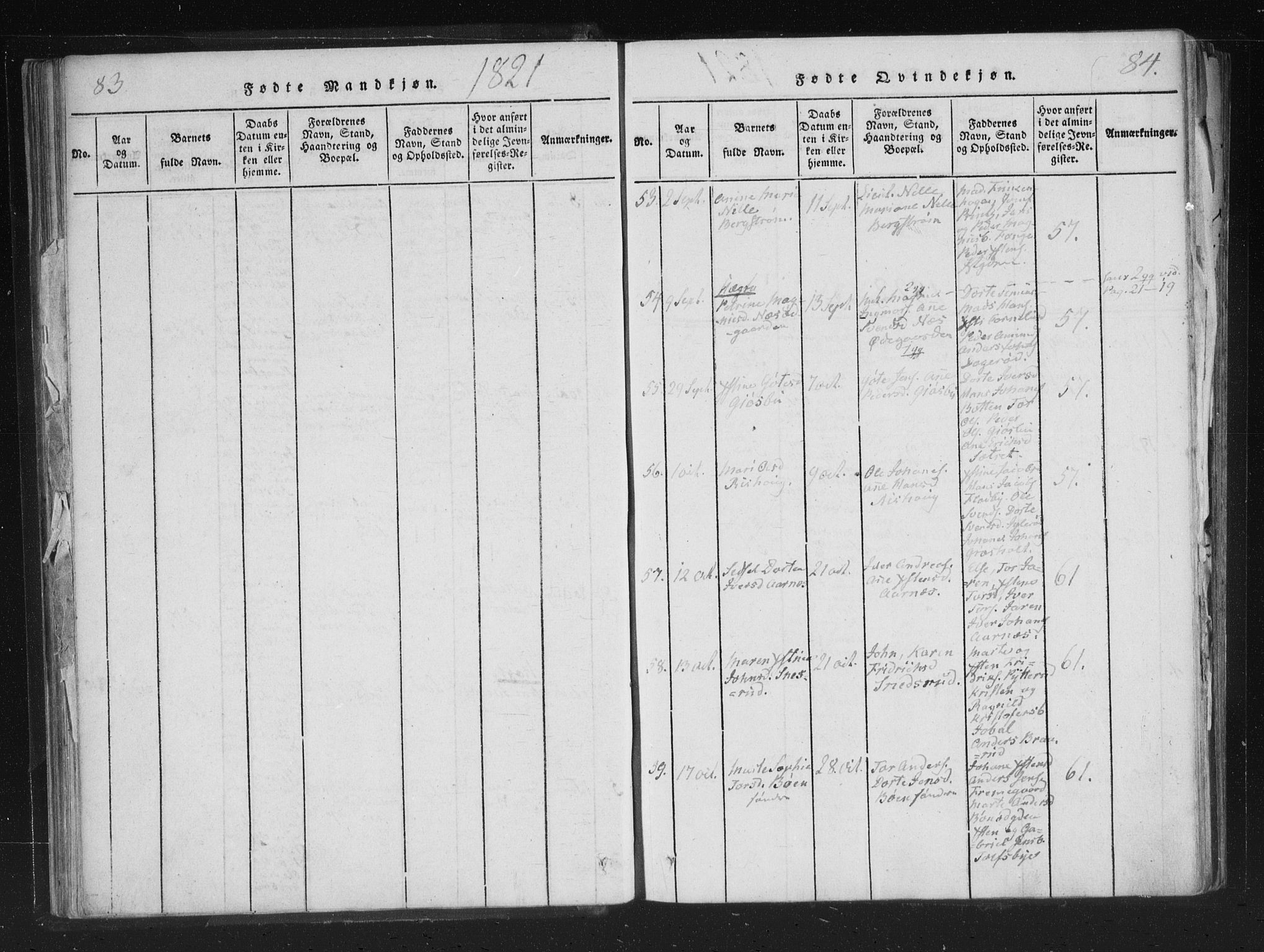 Aremark prestekontor Kirkebøker, SAO/A-10899/F/Fc/L0001: Parish register (official) no. III 1, 1814-1834, p. 83-84