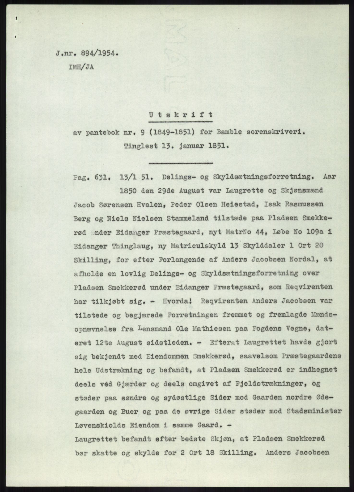 Statsarkivet i Kongsberg, SAKO/A-0001, 1944-1954, p. 451