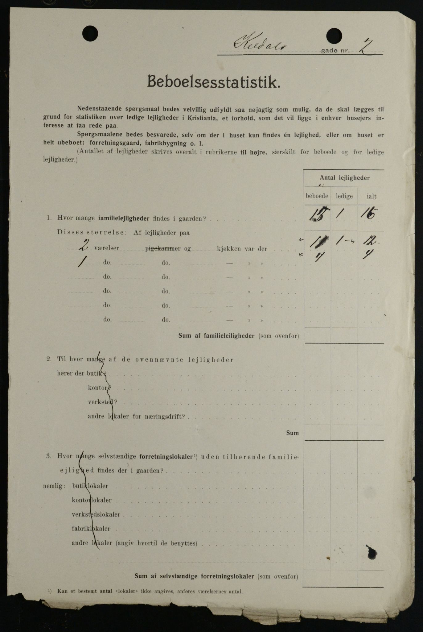 OBA, Municipal Census 1908 for Kristiania, 1908, p. 44309