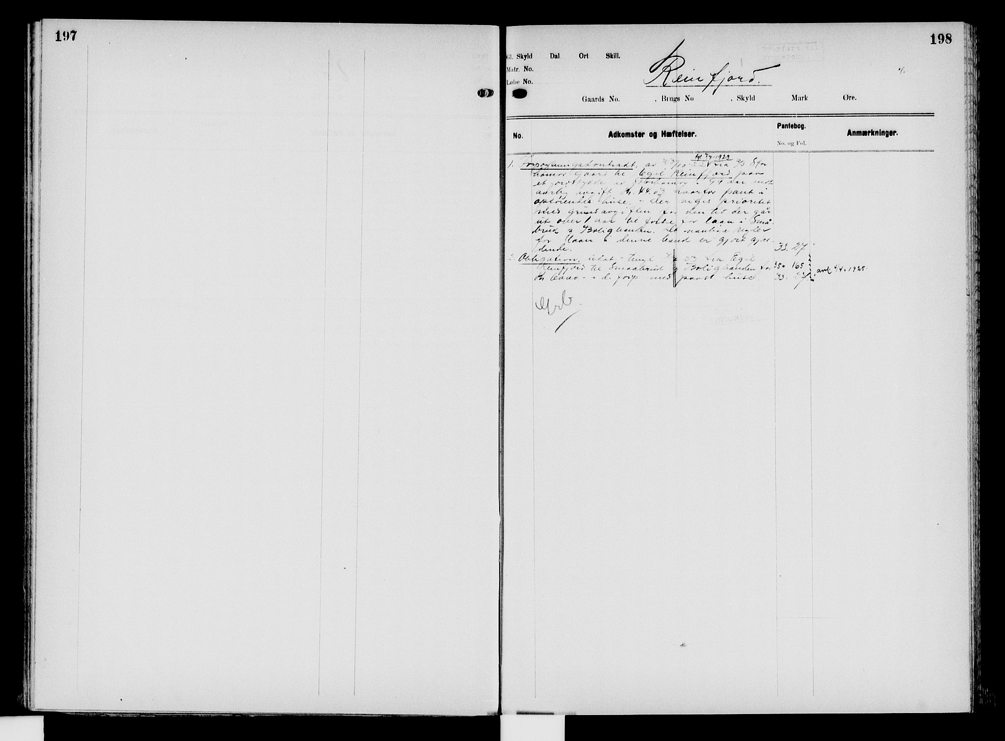 Nord-Hedmark sorenskriveri, SAH/TING-012/H/Ha/Had/Hade/L0008: Mortgage register no. 4.8, 1923-1940, p. 197-198