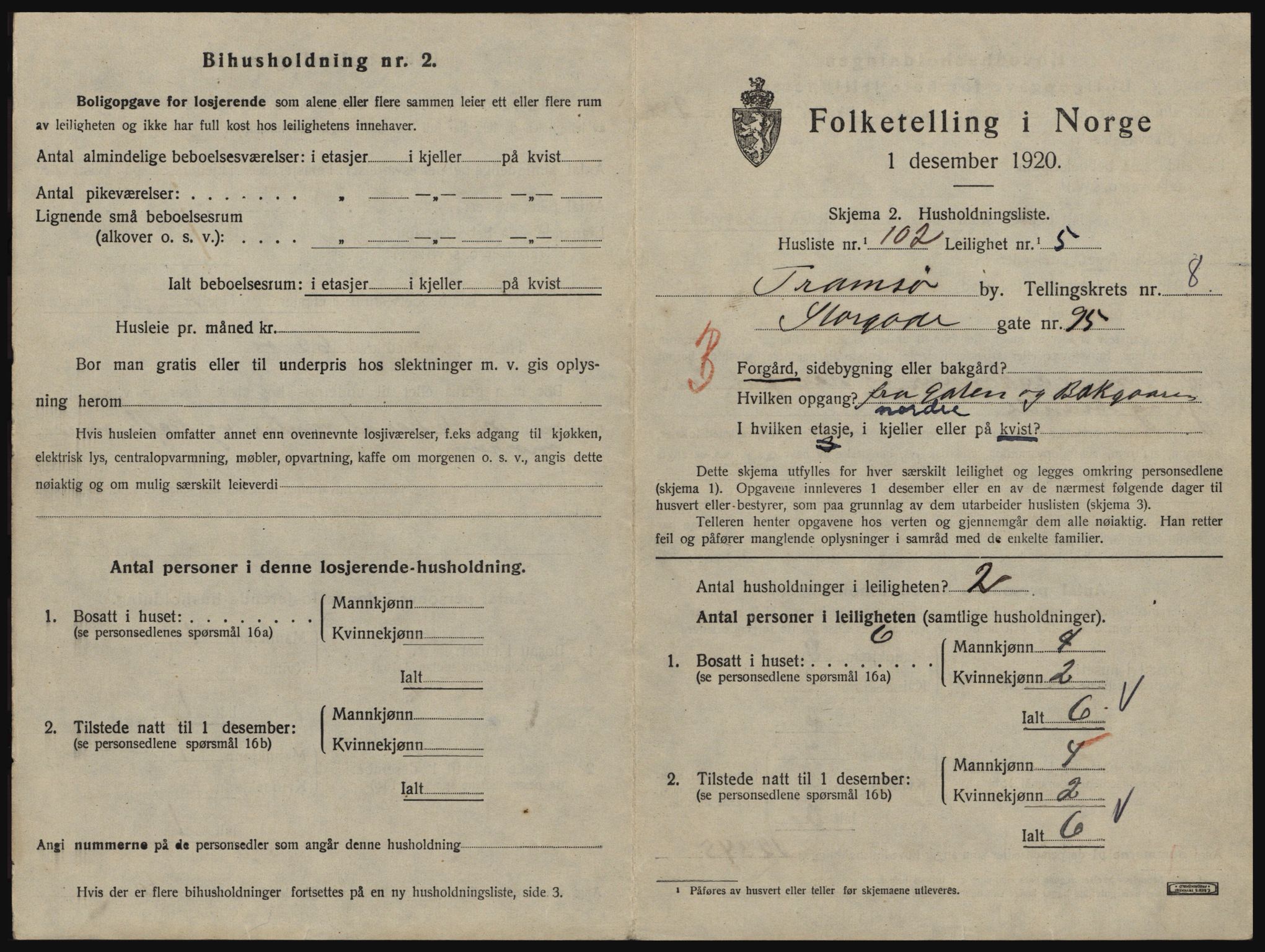 SATØ, 1920 census for Tromsø, 1920, p. 4737