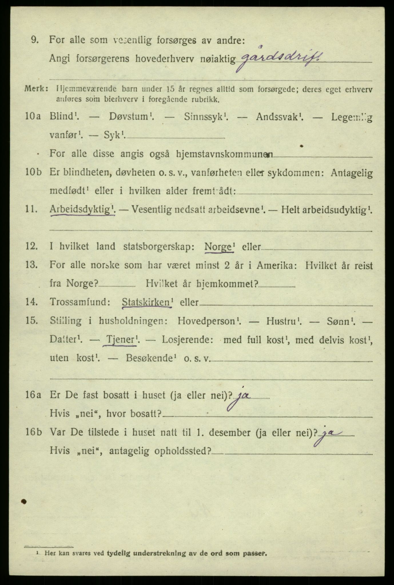 SAB, 1920 census for Røldal, 1920, p. 718