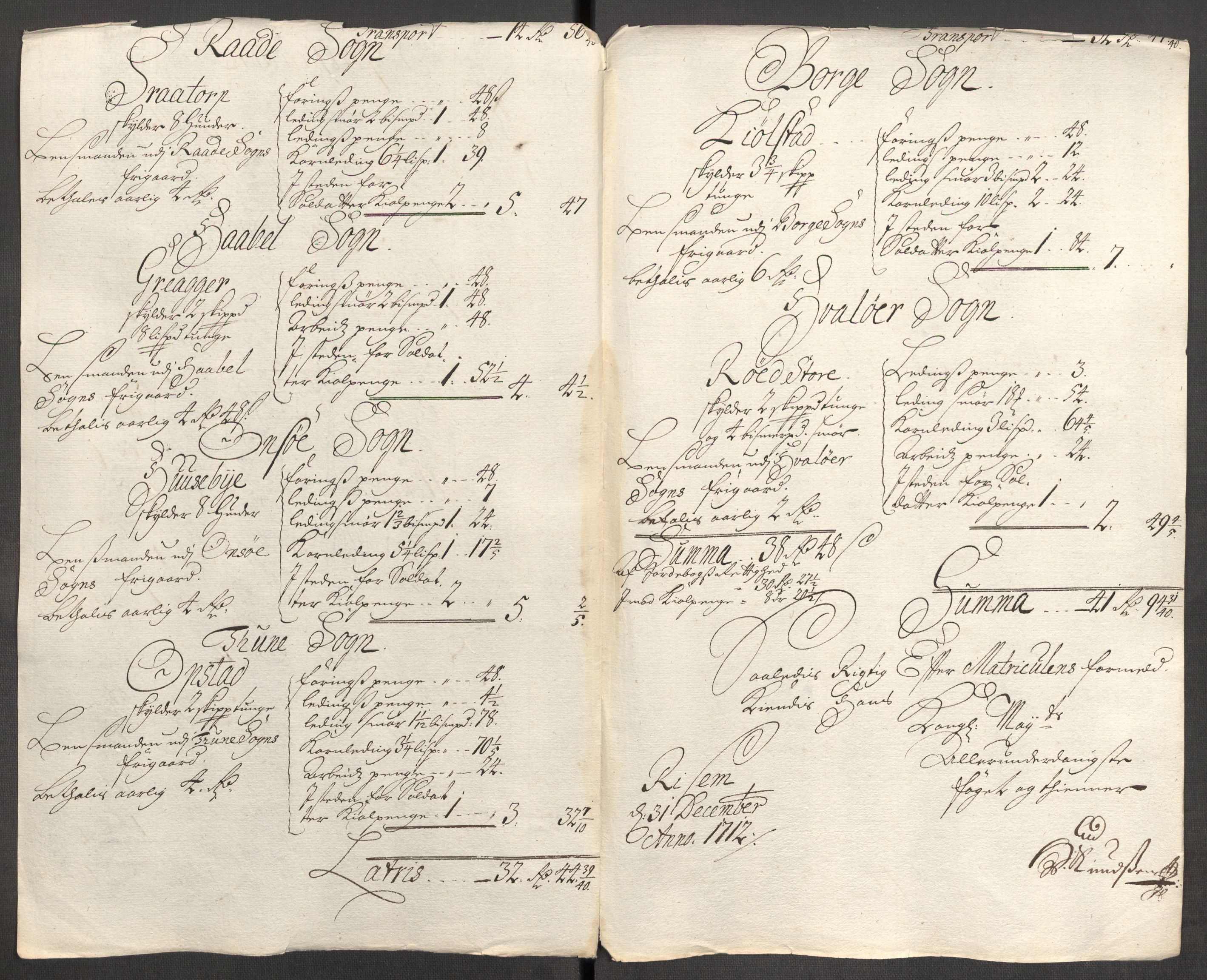 Rentekammeret inntil 1814, Reviderte regnskaper, Fogderegnskap, AV/RA-EA-4092/R04/L0137: Fogderegnskap Moss, Onsøy, Tune, Veme og Åbygge, 1712, p. 194