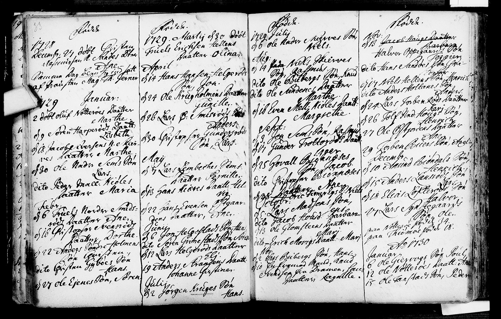 Nøtterøy kirkebøker, SAKO/A-354/F/Fa/L0001: Parish register (official) no. I 1, 1686-1738, p. 33-34