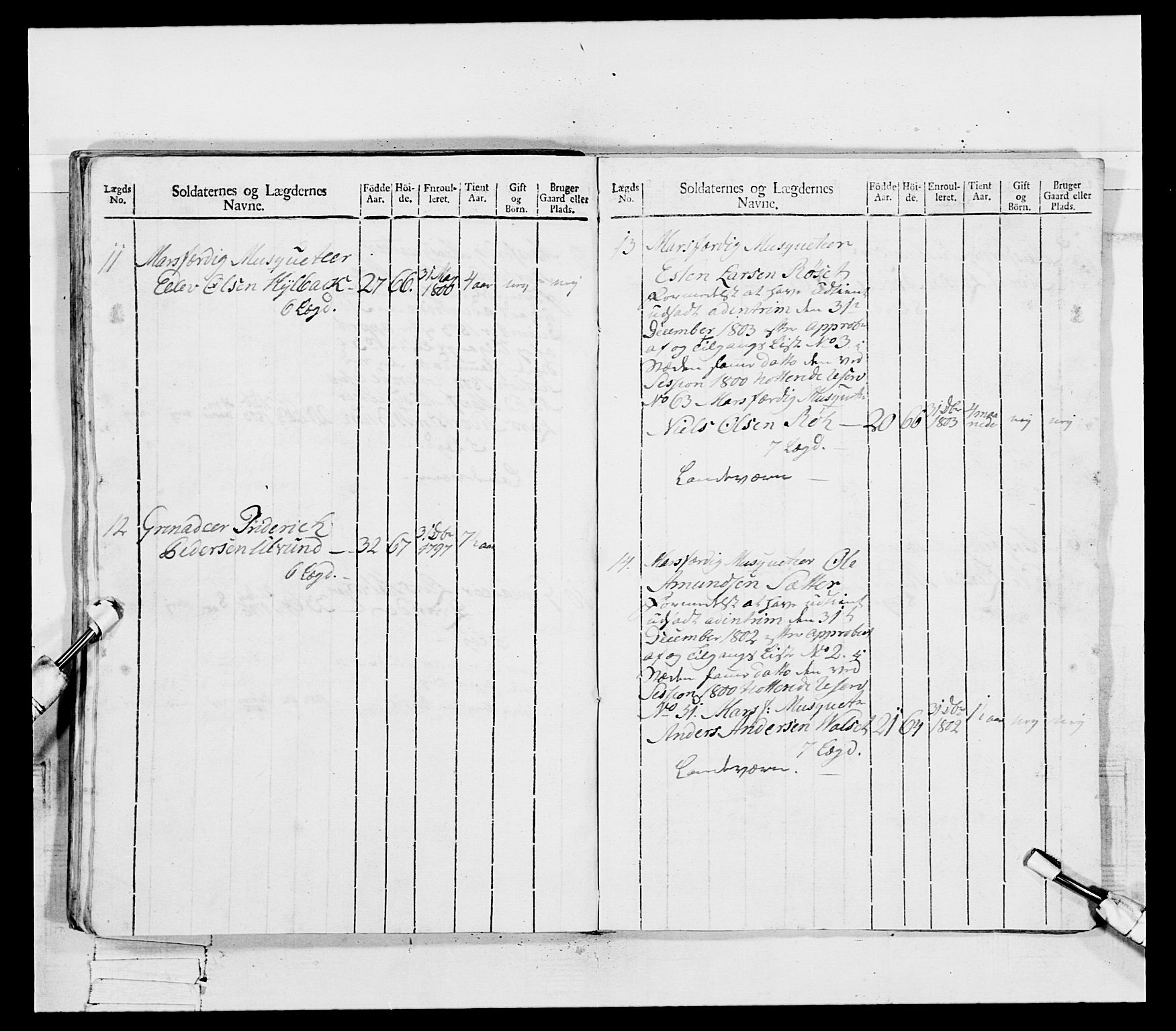 Generalitets- og kommissariatskollegiet, Det kongelige norske kommissariatskollegium, AV/RA-EA-5420/E/Eh/L0081: 2. Trondheimske nasjonale infanteriregiment, 1801-1804, p. 348