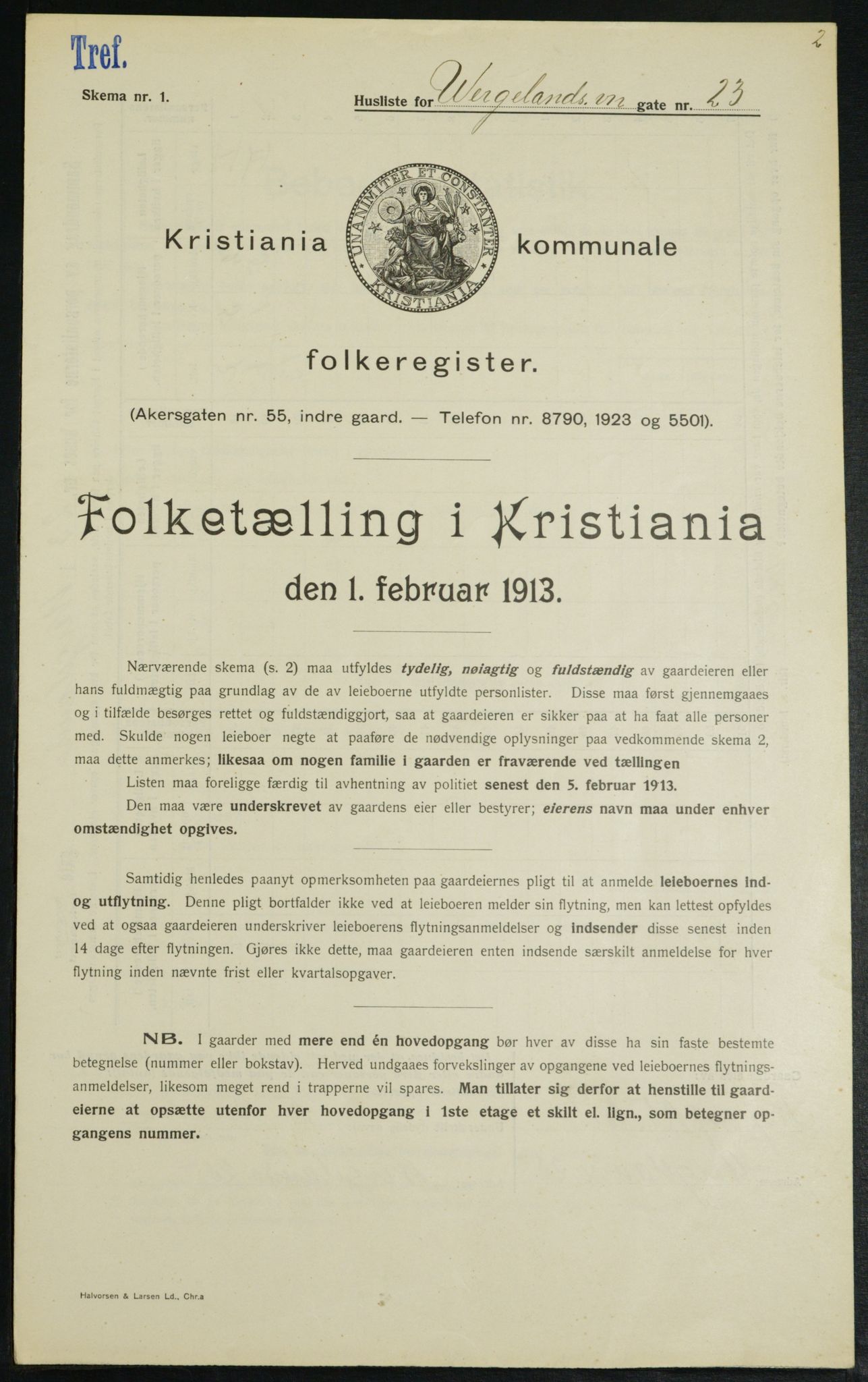 OBA, Municipal Census 1913 for Kristiania, 1913, p. 127769