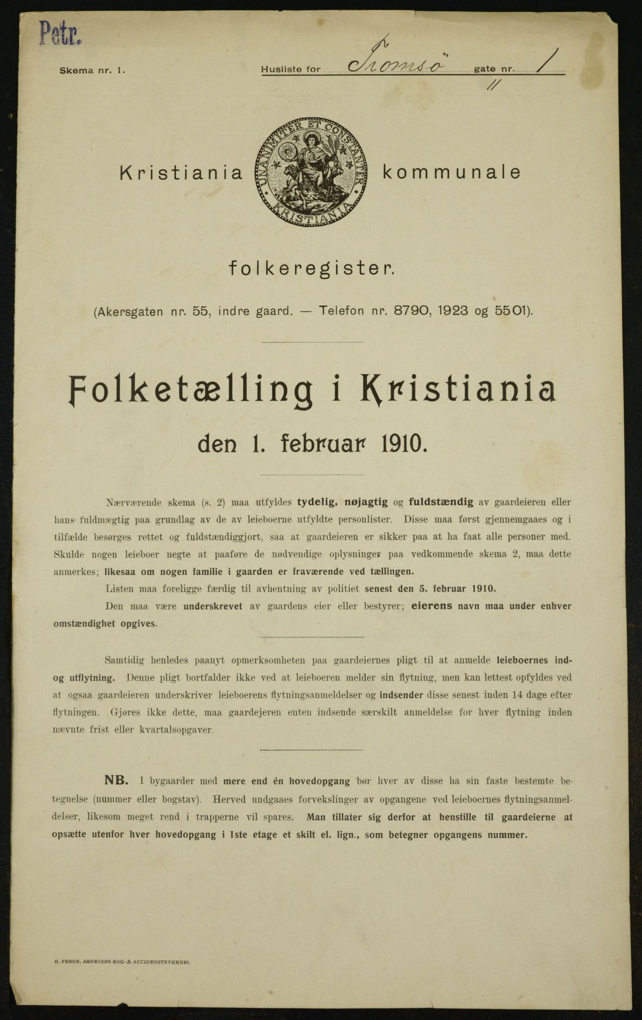 OBA, Municipal Census 1910 for Kristiania, 1910, p. 109721