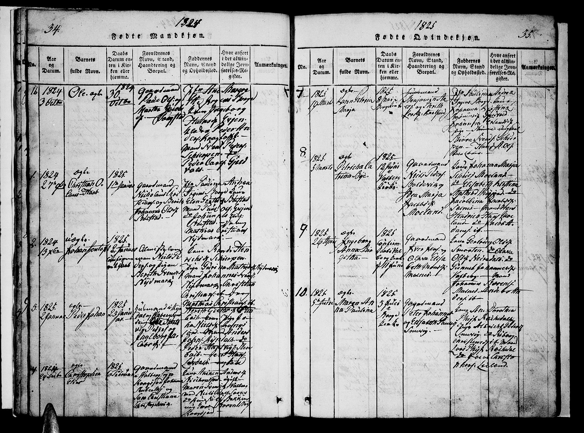 Ministerialprotokoller, klokkerbøker og fødselsregistre - Nordland, SAT/A-1459/880/L1130: Parish register (official) no. 880A04, 1821-1843, p. 34-35