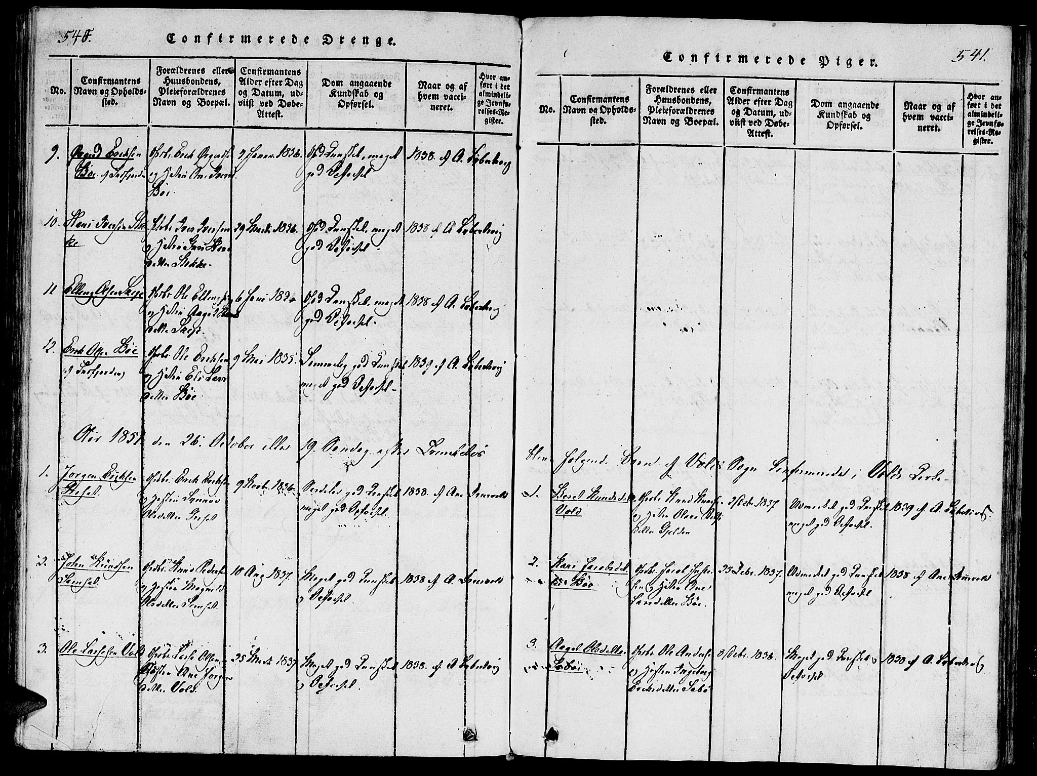 Ministerialprotokoller, klokkerbøker og fødselsregistre - Møre og Romsdal, SAT/A-1454/543/L0561: Parish register (official) no. 543A01, 1818-1853, p. 540-541