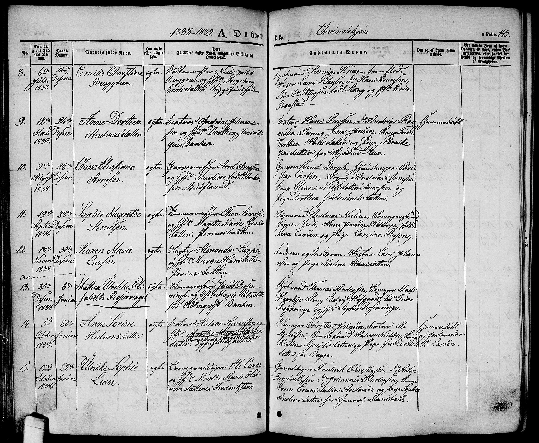 Halden prestekontor Kirkebøker, AV/SAO-A-10909/G/Ga/L0003: Parish register (copy) no. 3, 1834-1844, p. 143