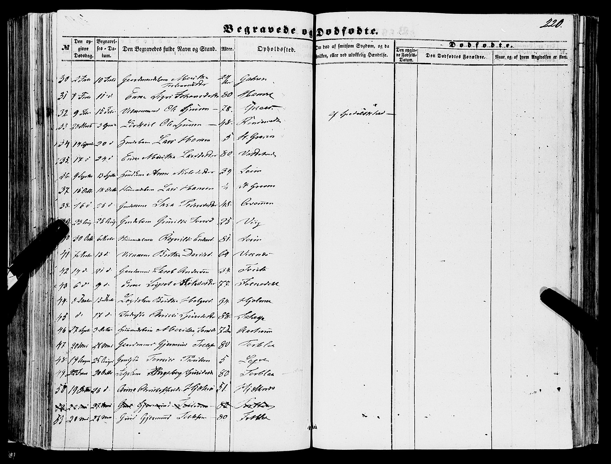 Ulvik sokneprestembete, AV/SAB-A-78801/H/Haa: Parish register (official) no. A 13, 1853-1863, p. 220