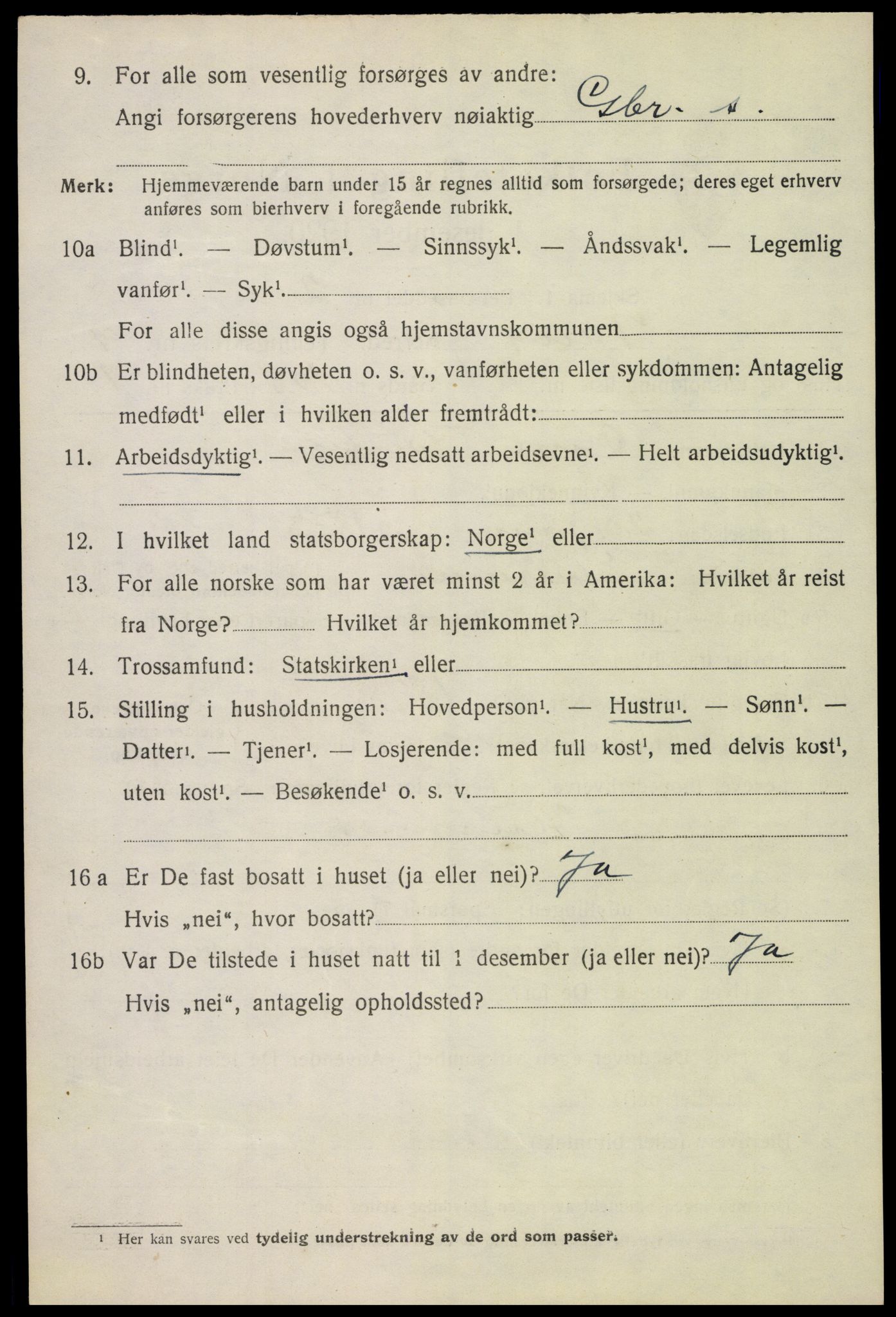 SAH, 1920 census for Vang (Hedmark), 1920, p. 18622