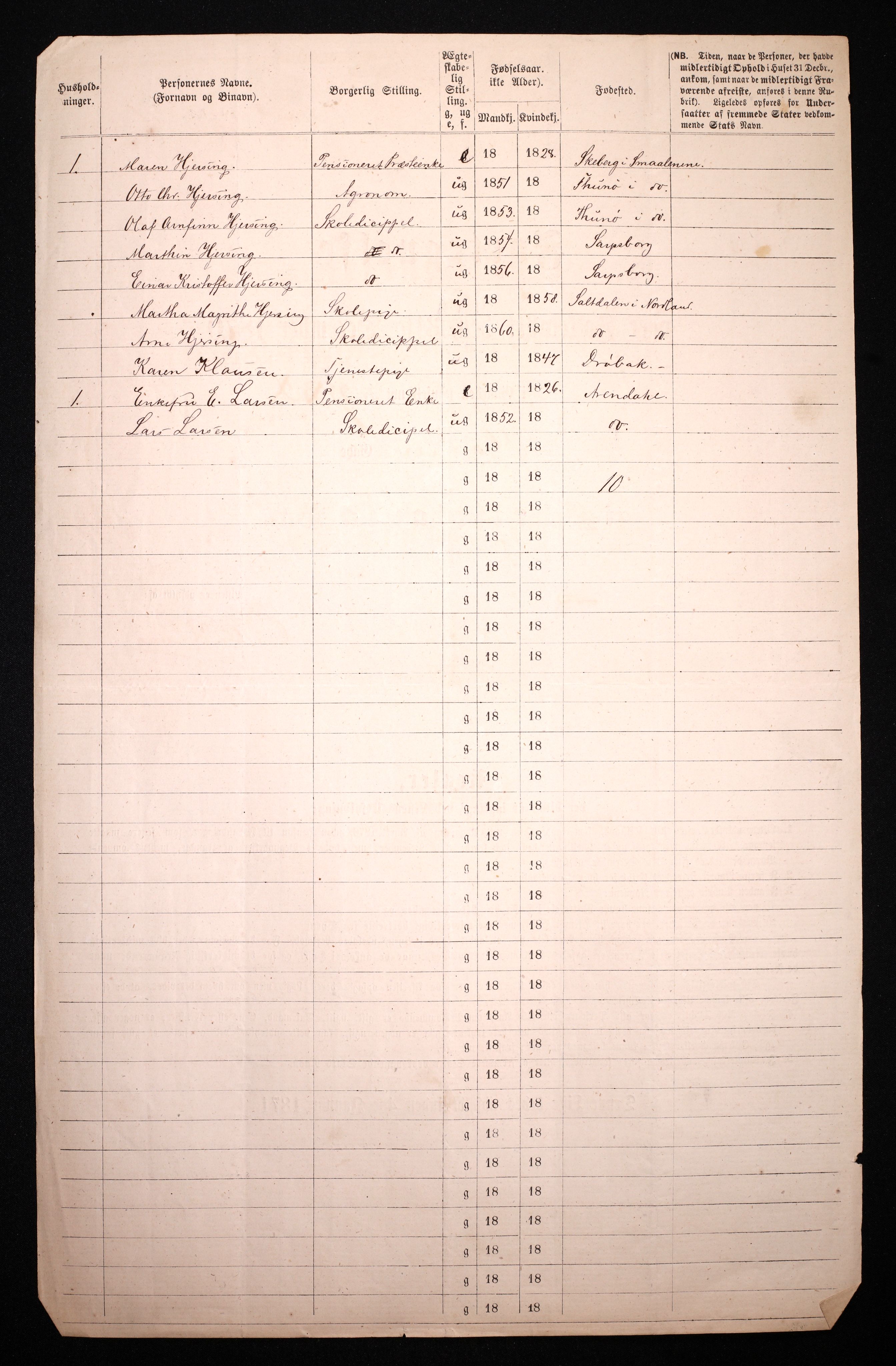 RA, 1870 census for 0301 Kristiania, 1870, p. 1073