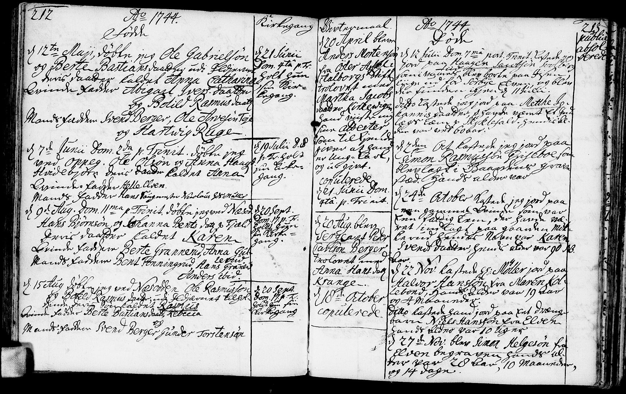 Nesodden prestekontor Kirkebøker, AV/SAO-A-10013/F/Fa/L0001: Parish register (official) no. I 1, 1709-1750, p. 212-213