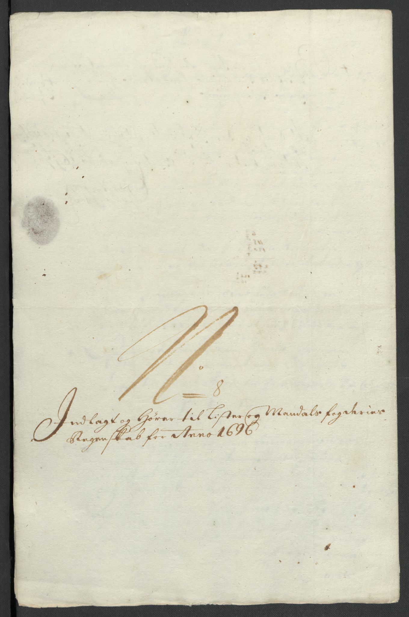 Rentekammeret inntil 1814, Reviderte regnskaper, Fogderegnskap, RA/EA-4092/R43/L2546: Fogderegnskap Lista og Mandal, 1696-1697, p. 47