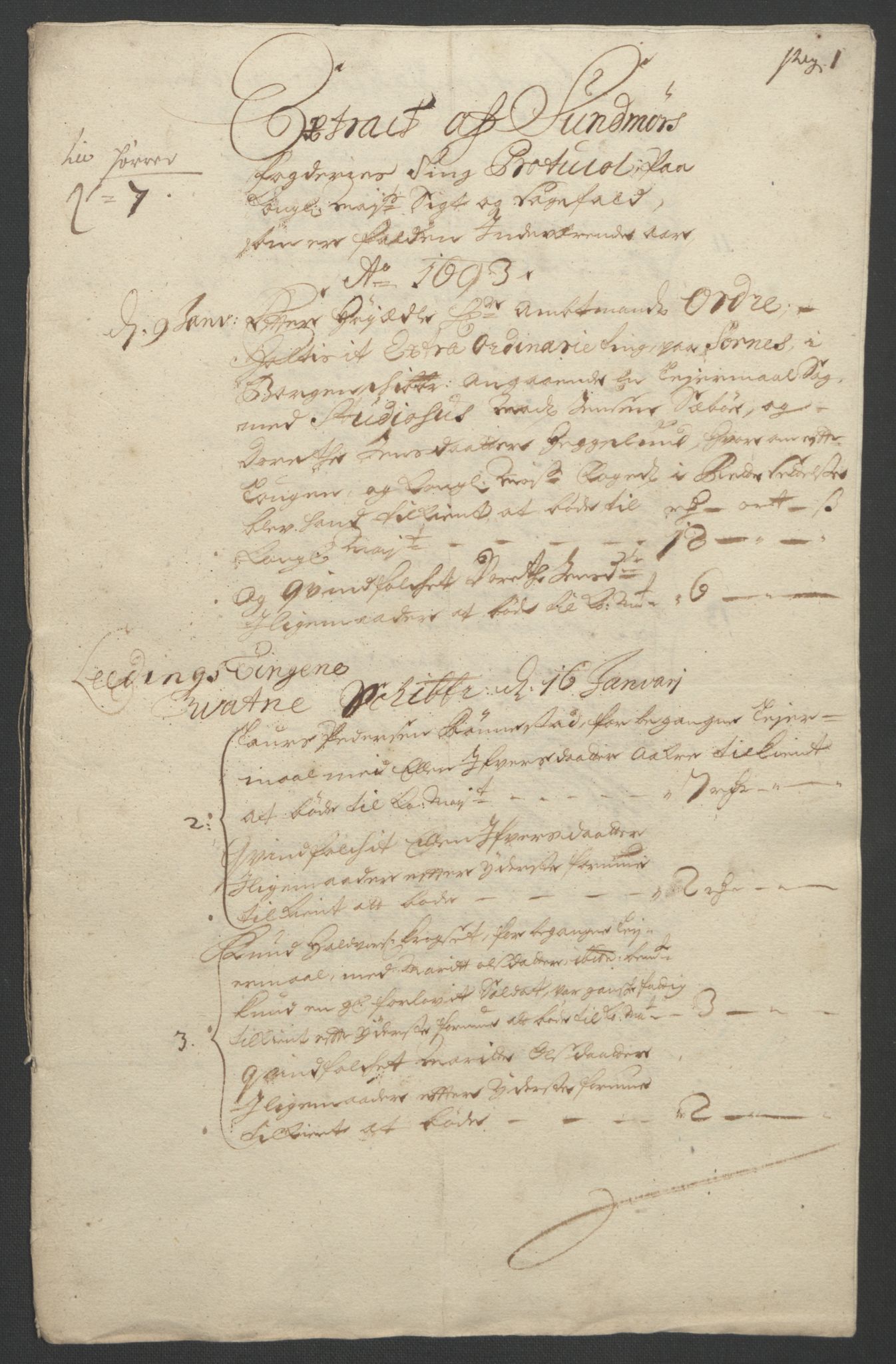 Rentekammeret inntil 1814, Reviderte regnskaper, Fogderegnskap, AV/RA-EA-4092/R54/L3554: Fogderegnskap Sunnmøre, 1691-1693, p. 485