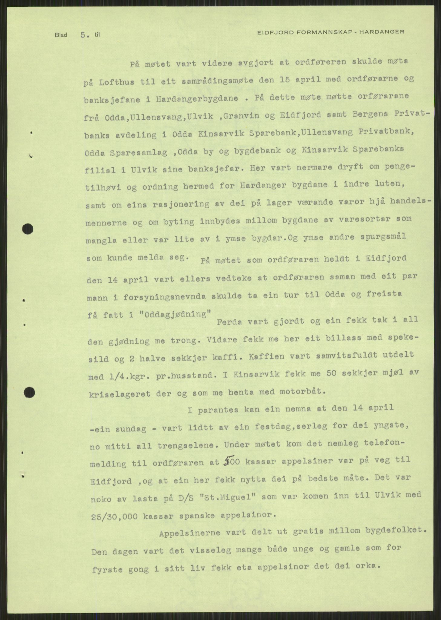 Forsvaret, Forsvarets krigshistoriske avdeling, AV/RA-RAFA-2017/Y/Ya/L0015: II-C-11-31 - Fylkesmenn.  Rapporter om krigsbegivenhetene 1940., 1940, p. 245