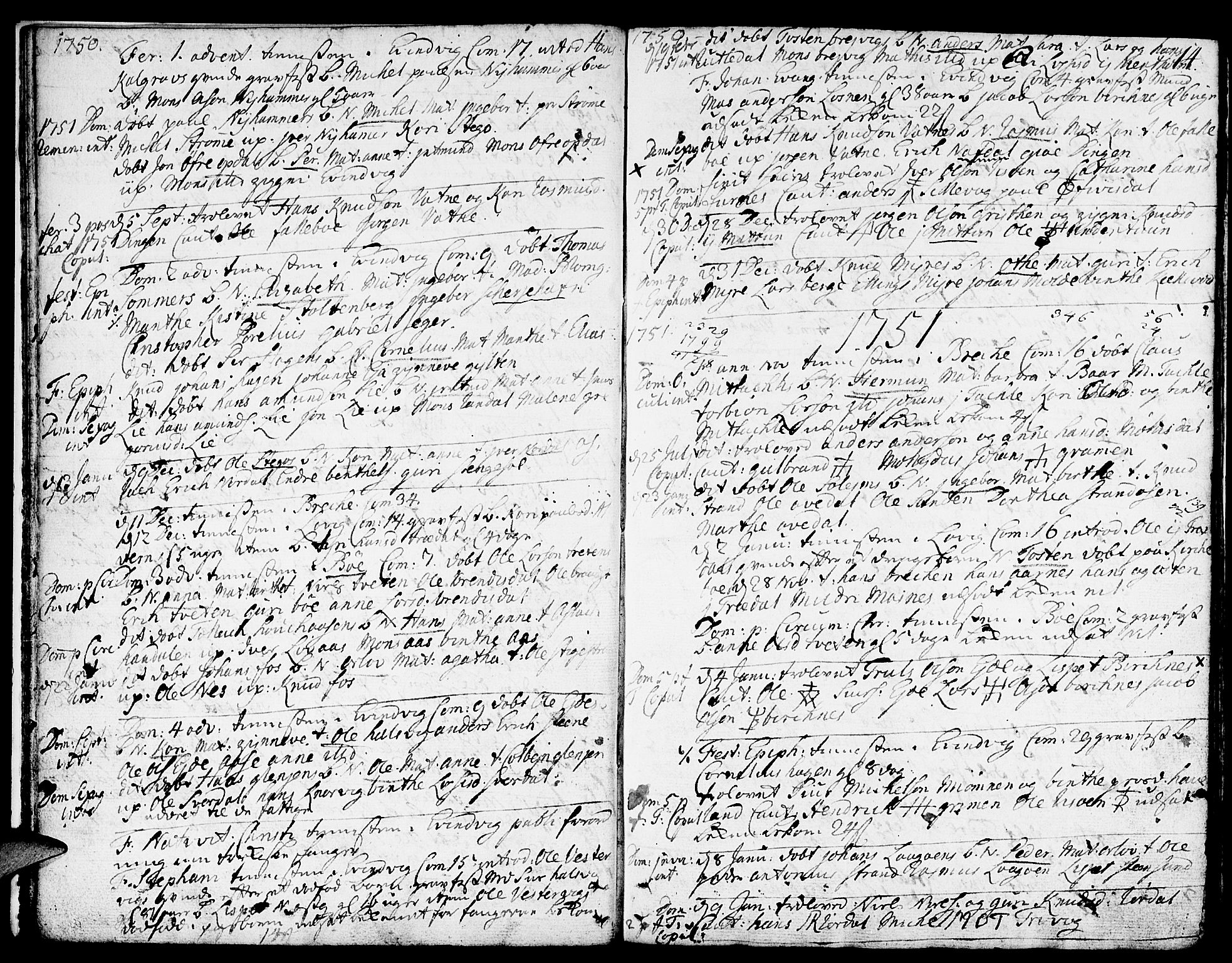 Gulen sokneprestembete, SAB/A-80201/H/Haa/Haaa/L0012: Parish register (official) no. A 12, 1749-1776, p. 14