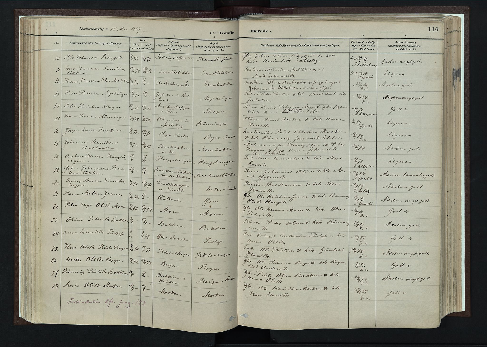 Nord-Fron prestekontor, SAH/PREST-080/H/Ha/Haa/L0004: Parish register (official) no. 4, 1884-1914, p. 116