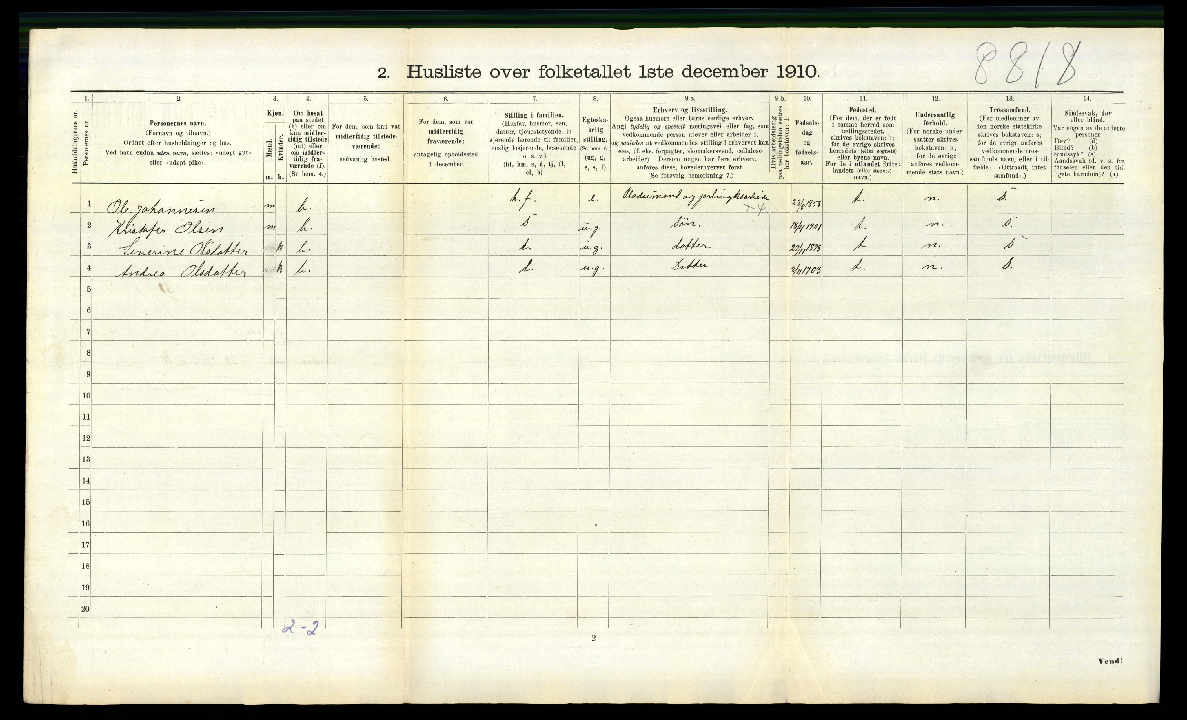 RA, 1910 census for Jølster, 1910, p. 807