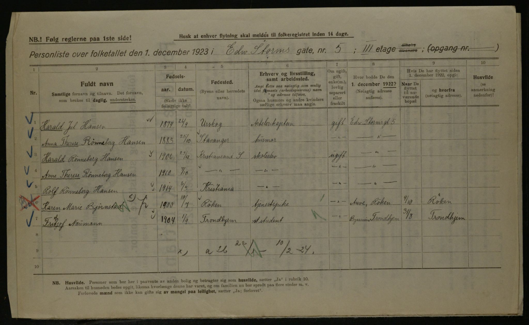 OBA, Municipal Census 1923 for Kristiania, 1923, p. 20941