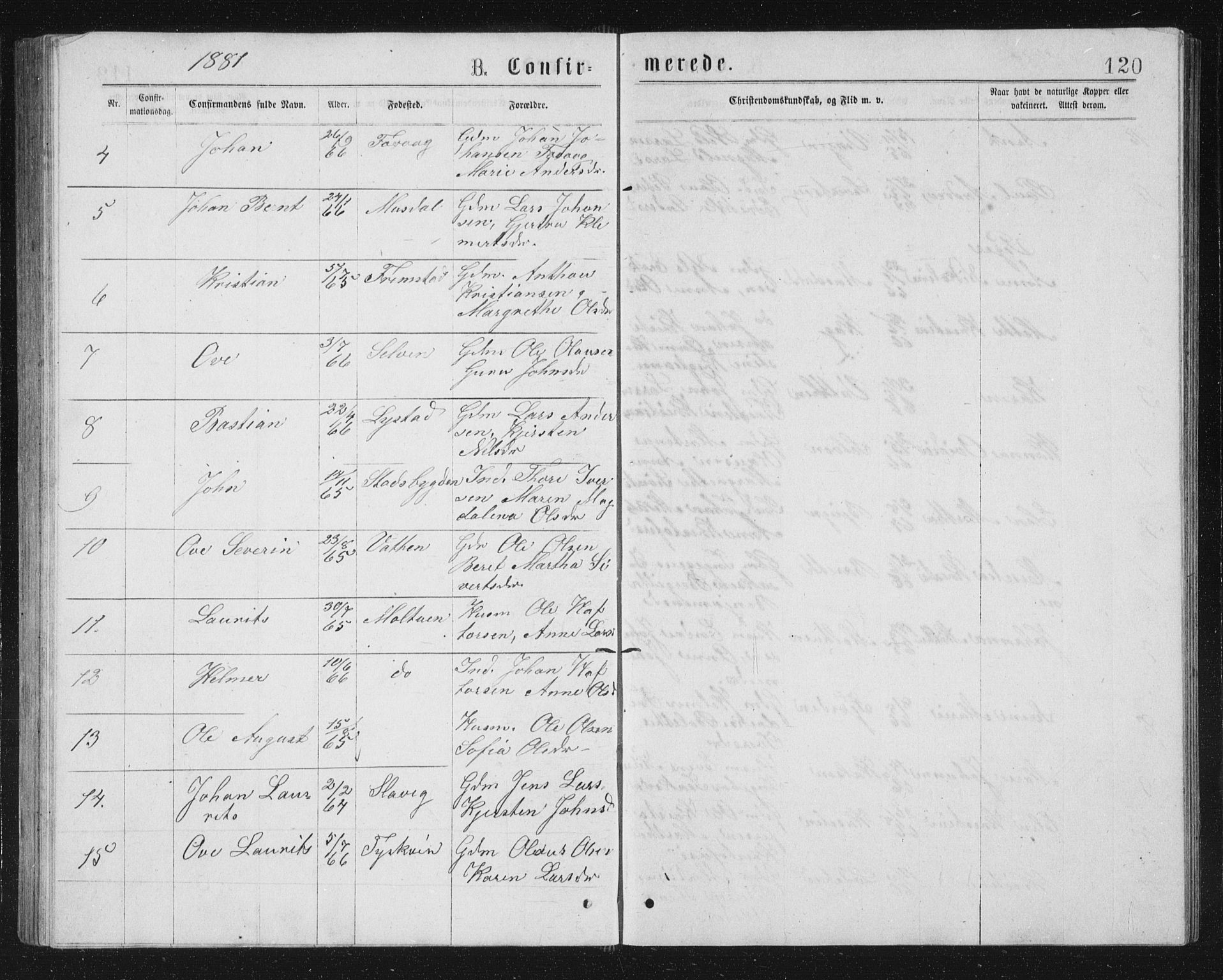 Ministerialprotokoller, klokkerbøker og fødselsregistre - Sør-Trøndelag, SAT/A-1456/662/L0756: Parish register (copy) no. 662C01, 1869-1891, p. 120