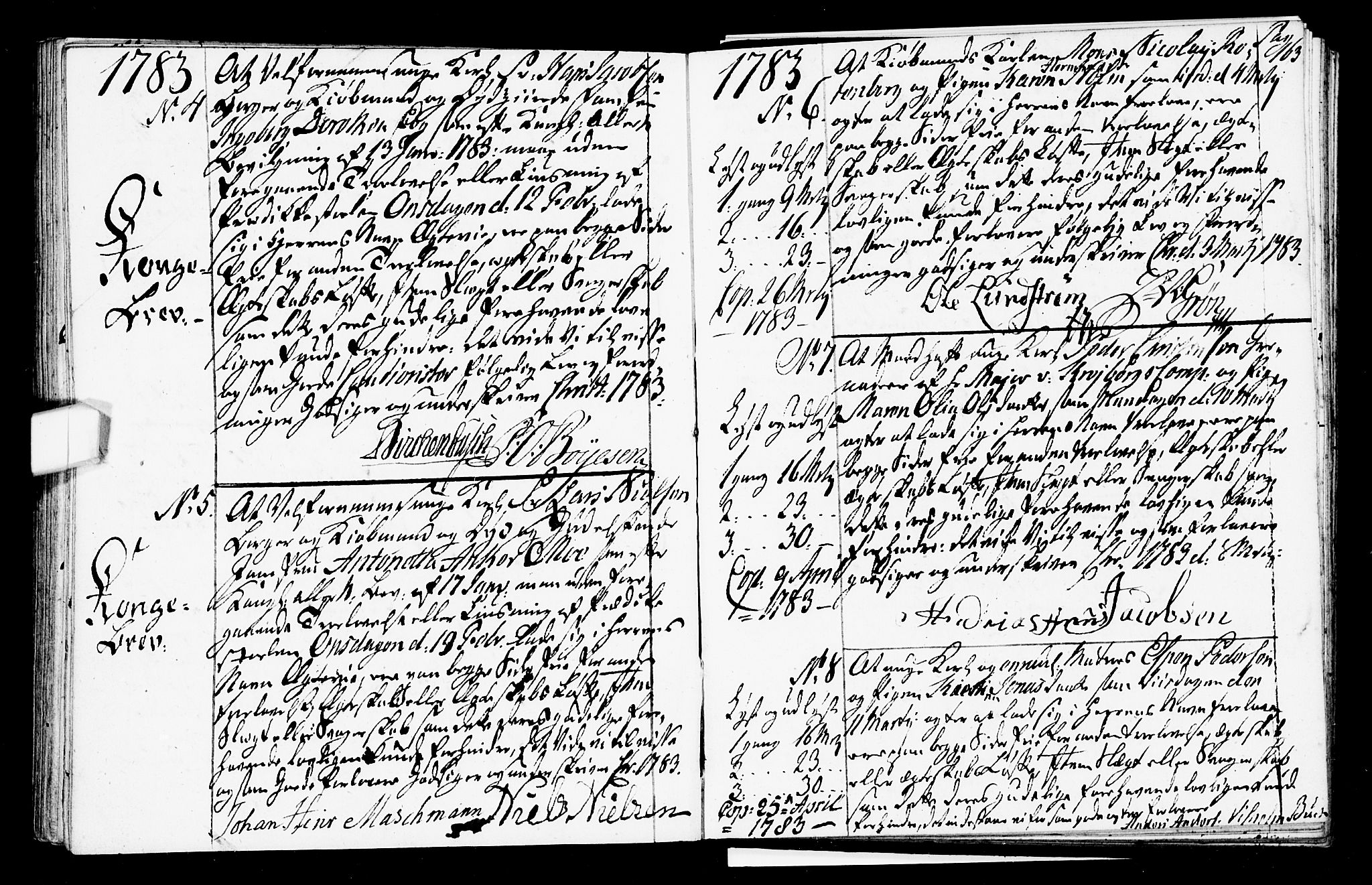 Oslo domkirke Kirkebøker, SAO/A-10752/L/La/L0009: Best man's statements no. 9, 1770-1784, p. 163
