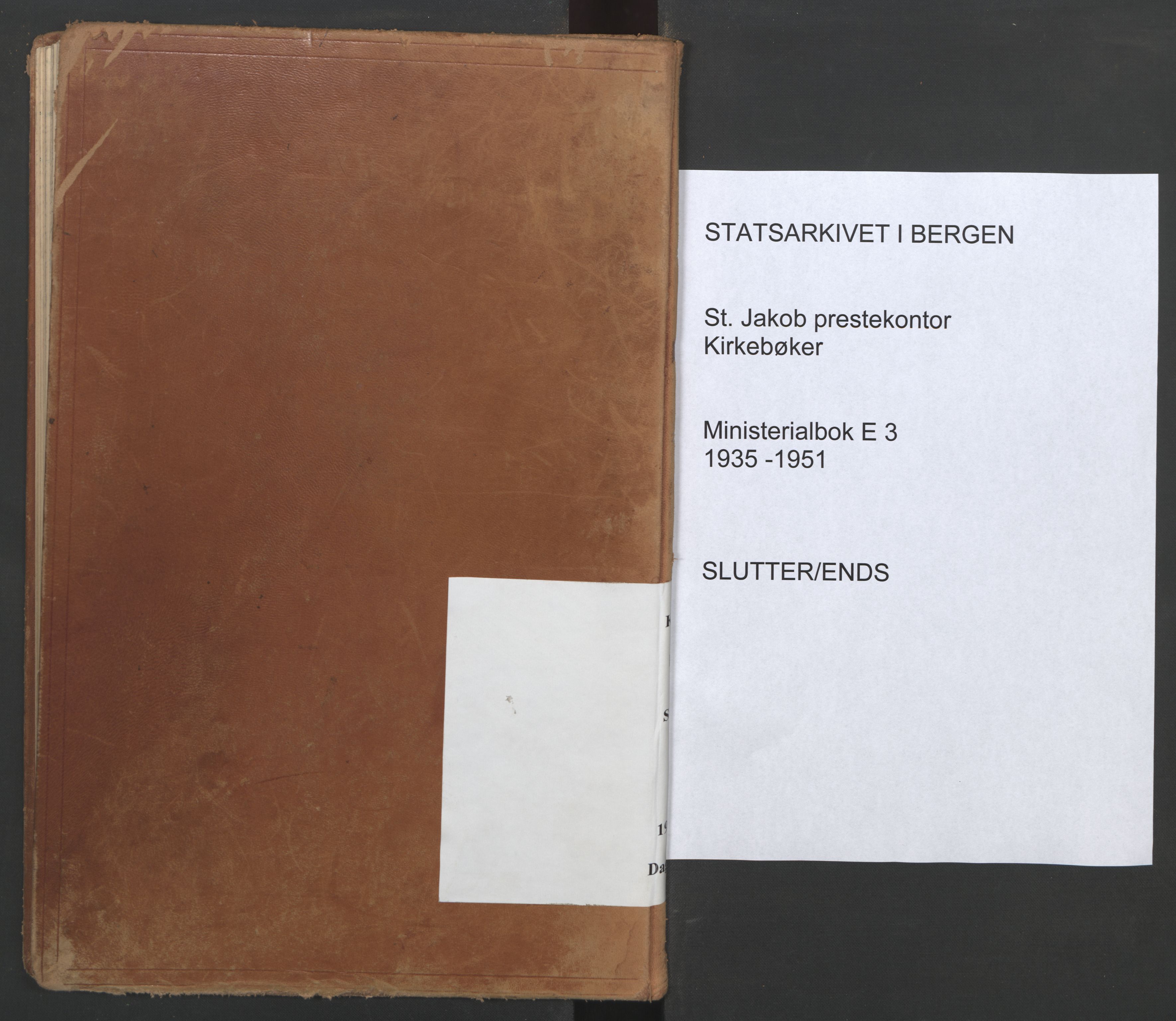 St. Jacob sokneprestembete, SAB/A-78001/H/Haa/L0014: Diary records no. E 3, 1935-1951