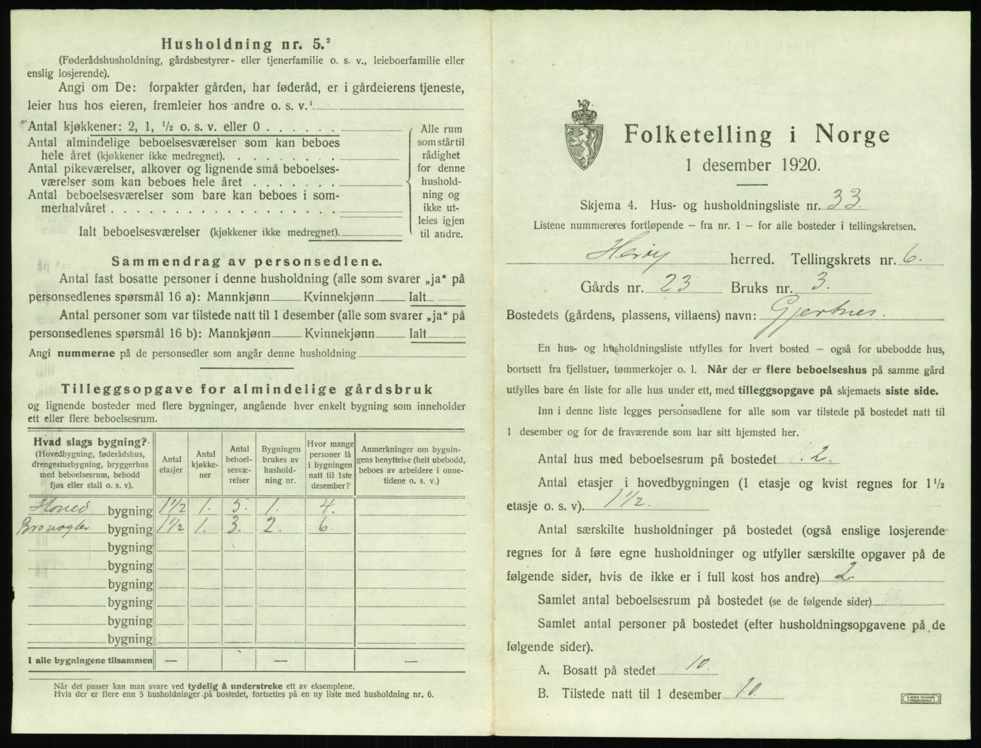 SAT, 1920 census for Herøy (MR), 1920, p. 465