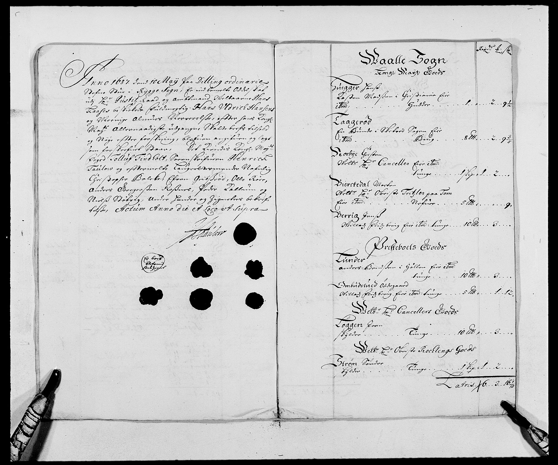 Rentekammeret inntil 1814, Reviderte regnskaper, Fogderegnskap, AV/RA-EA-4092/R02/L0105: Fogderegnskap Moss og Verne kloster, 1685-1687, p. 370