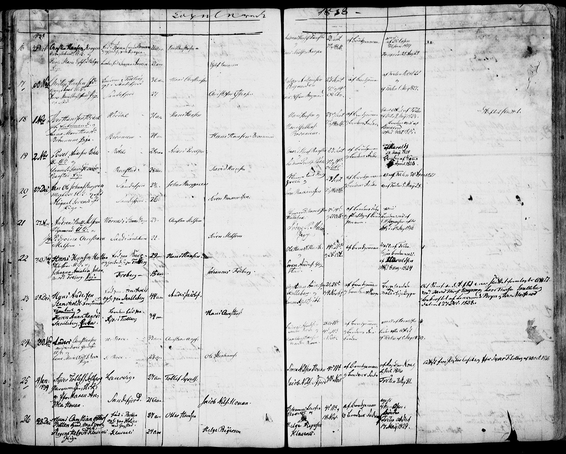 Sandar kirkebøker, SAKO/A-243/F/Fa/L0005: Parish register (official) no. 5, 1832-1847, p. 602-603