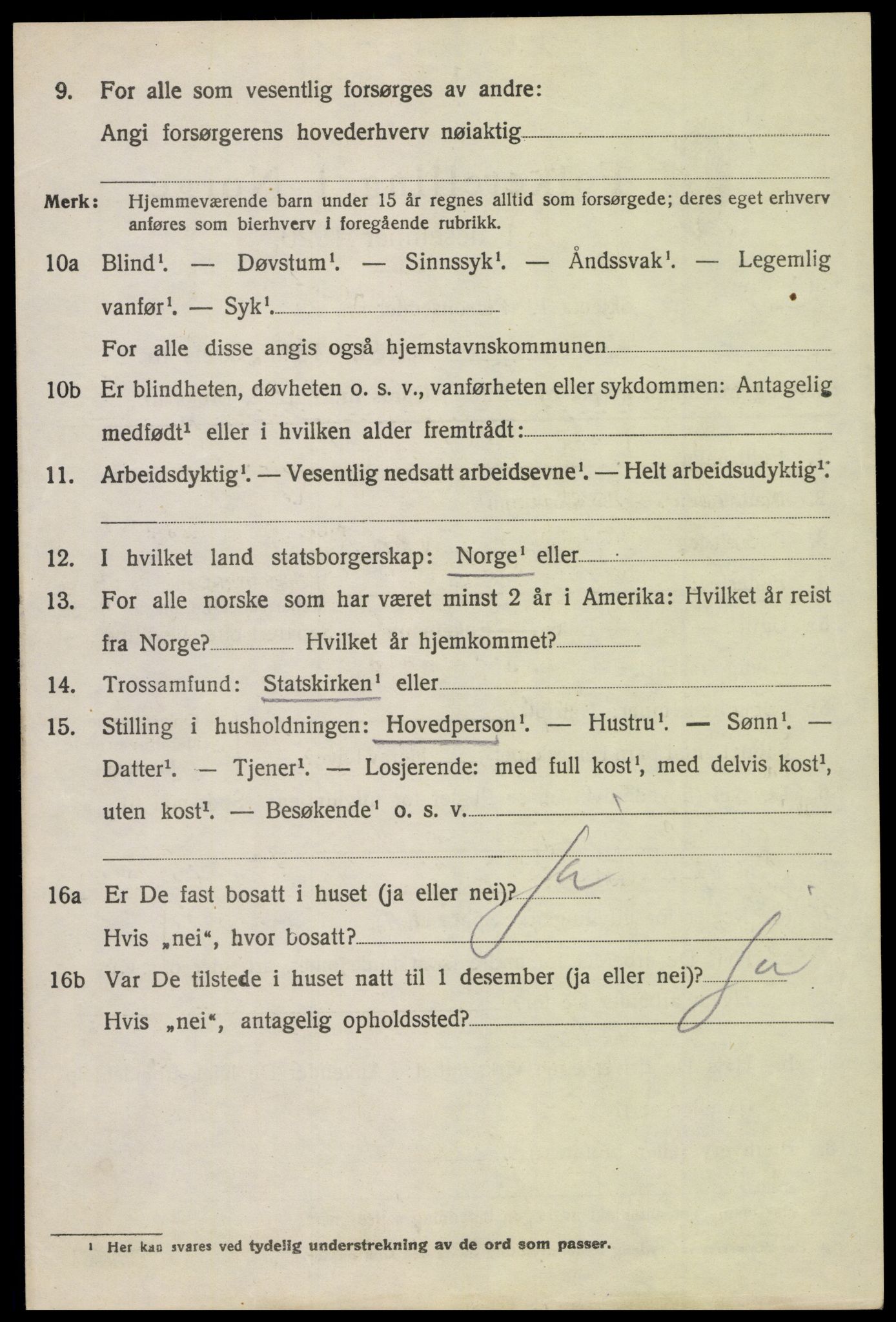 SAH, 1920 census for Ringebu, 1920, p. 7060