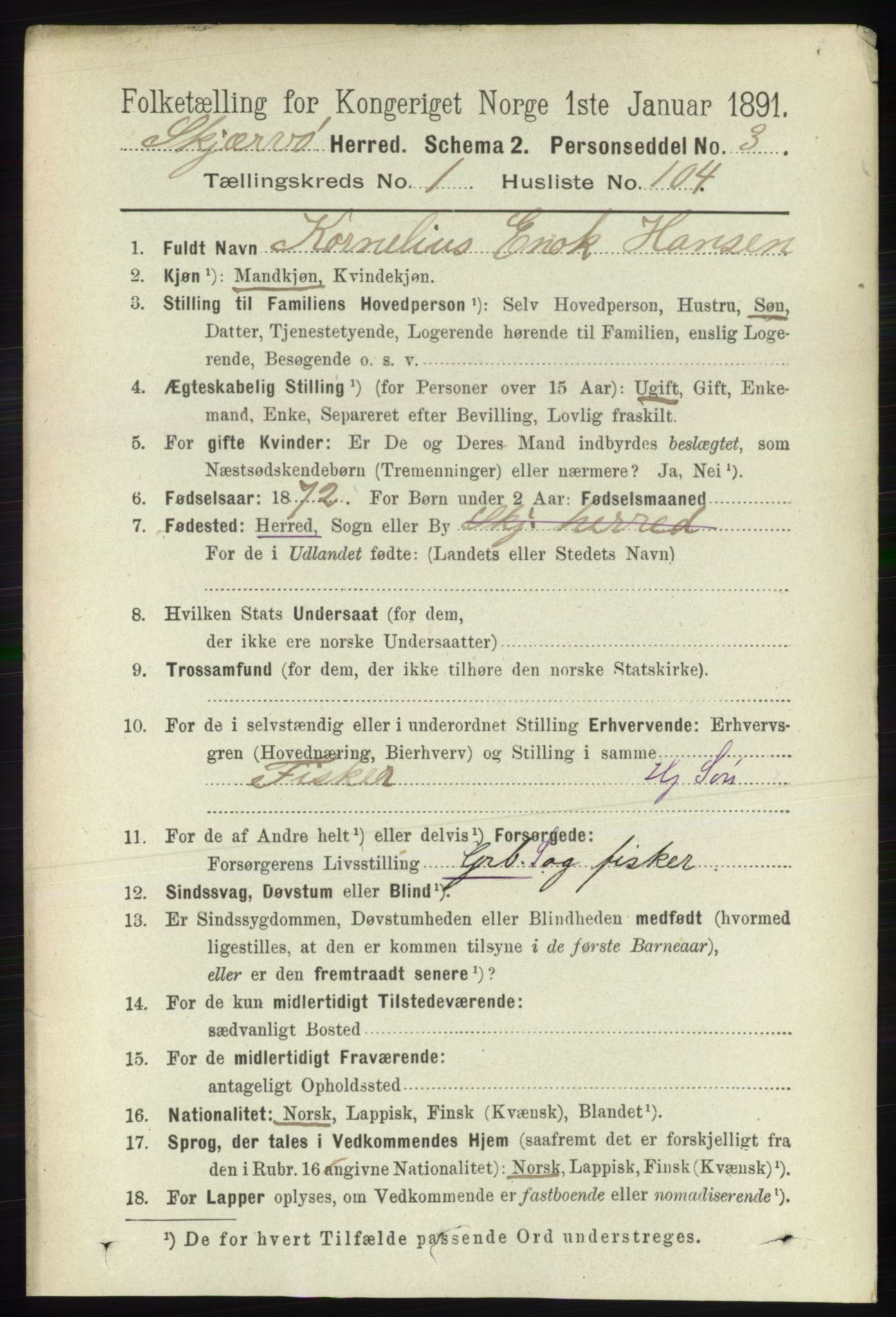 RA, 1891 census for 1941 Skjervøy, 1891, p. 902