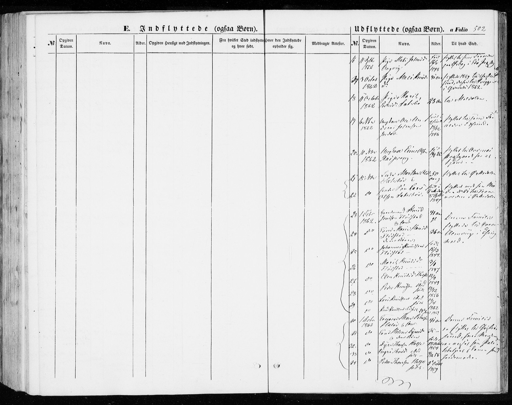Ministerialprotokoller, klokkerbøker og fødselsregistre - Møre og Romsdal, SAT/A-1454/592/L1026: Parish register (official) no. 592A04, 1849-1867, p. 502