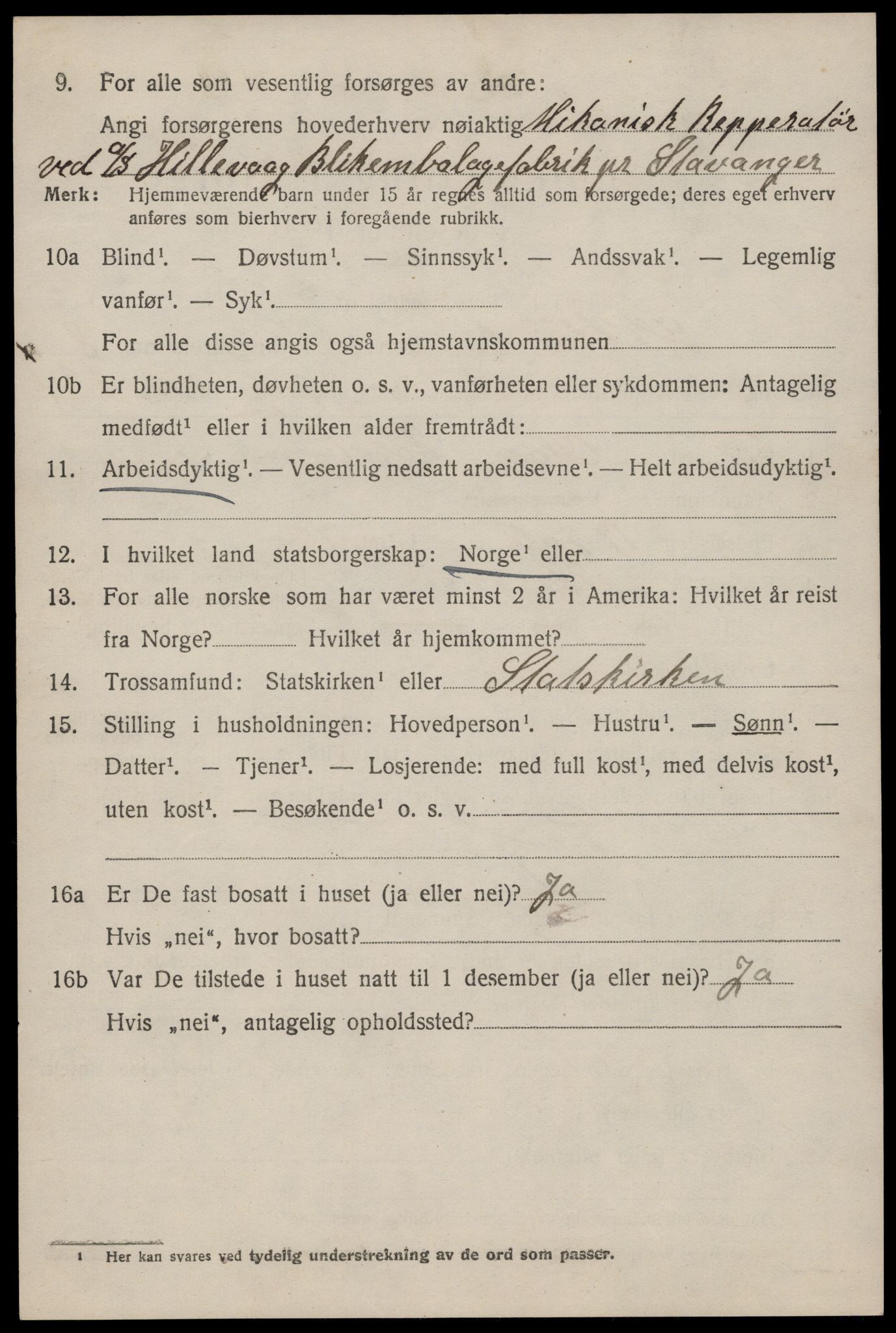 SAST, 1920 census for Hetland, 1920, p. 15452