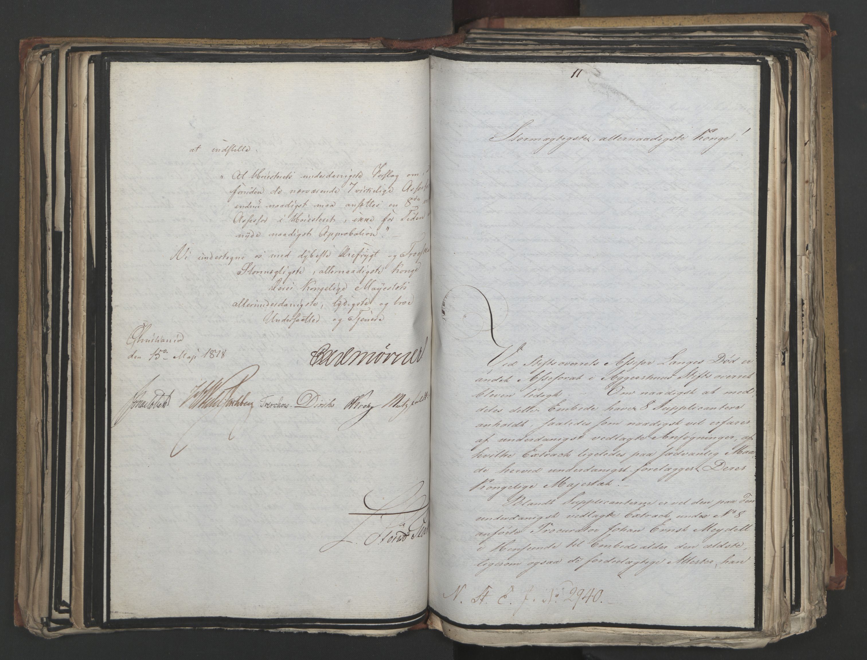 Statsrådsavdelingen i Stockholm, AV/RA-S-1003/D/Da/L0014: Regjeringsinnstillinger nr. 2890-3057, 1818, p. 201